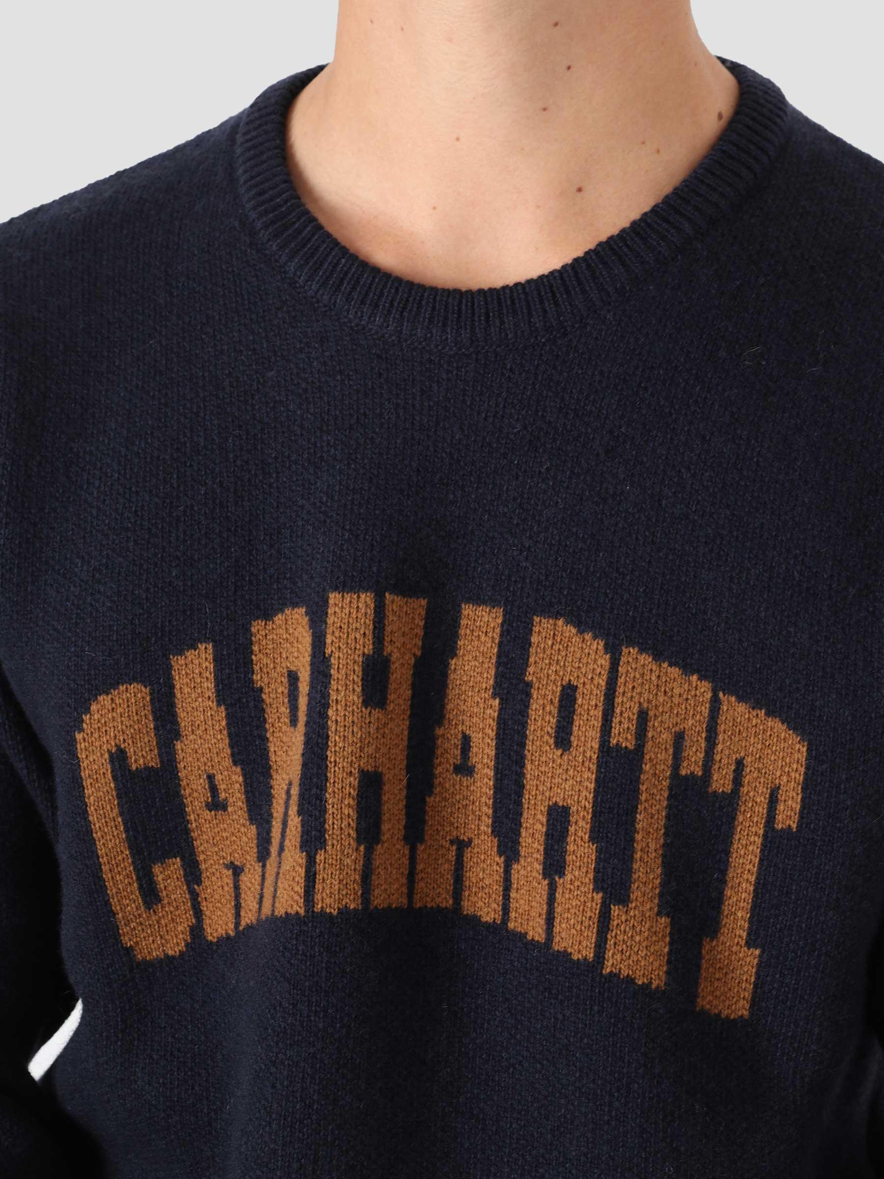 University Script Sweater Dark Navy Hamilton Brown I029515