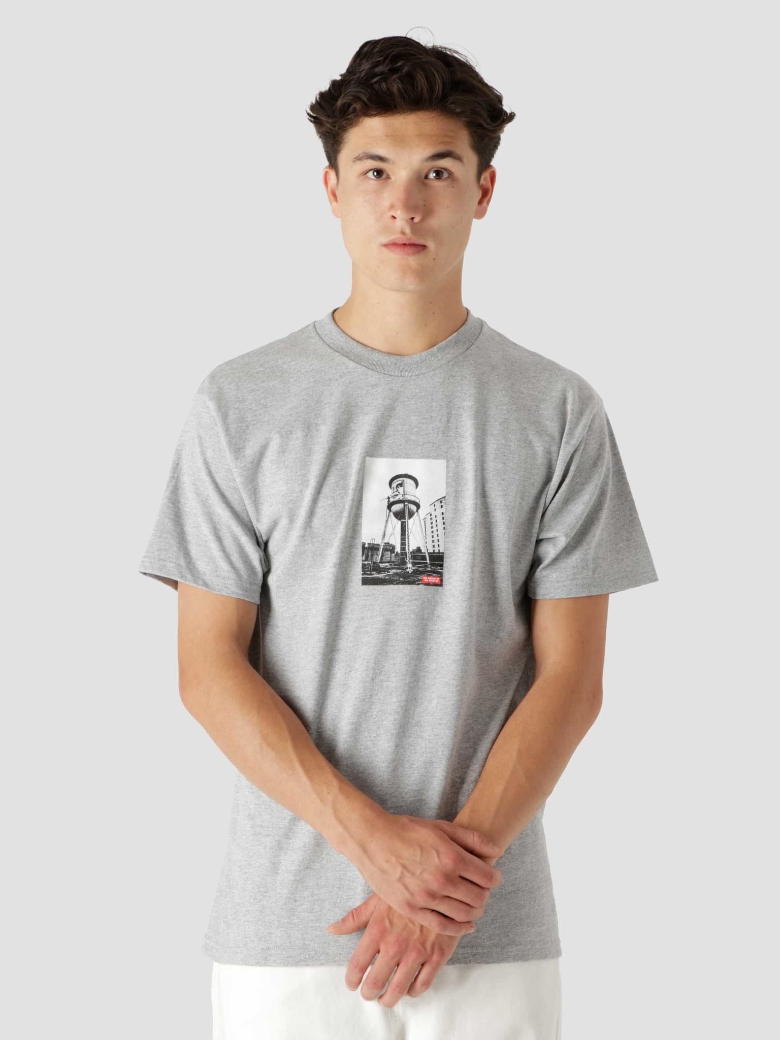 Obey Water Tower Photo Classic T-Shirt Heather Grey 165262812