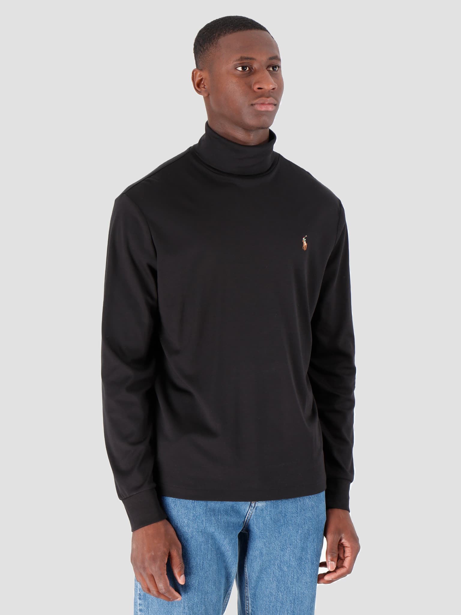 RL Long Sleeve Turtle Neck Sweater Black 710760126001
