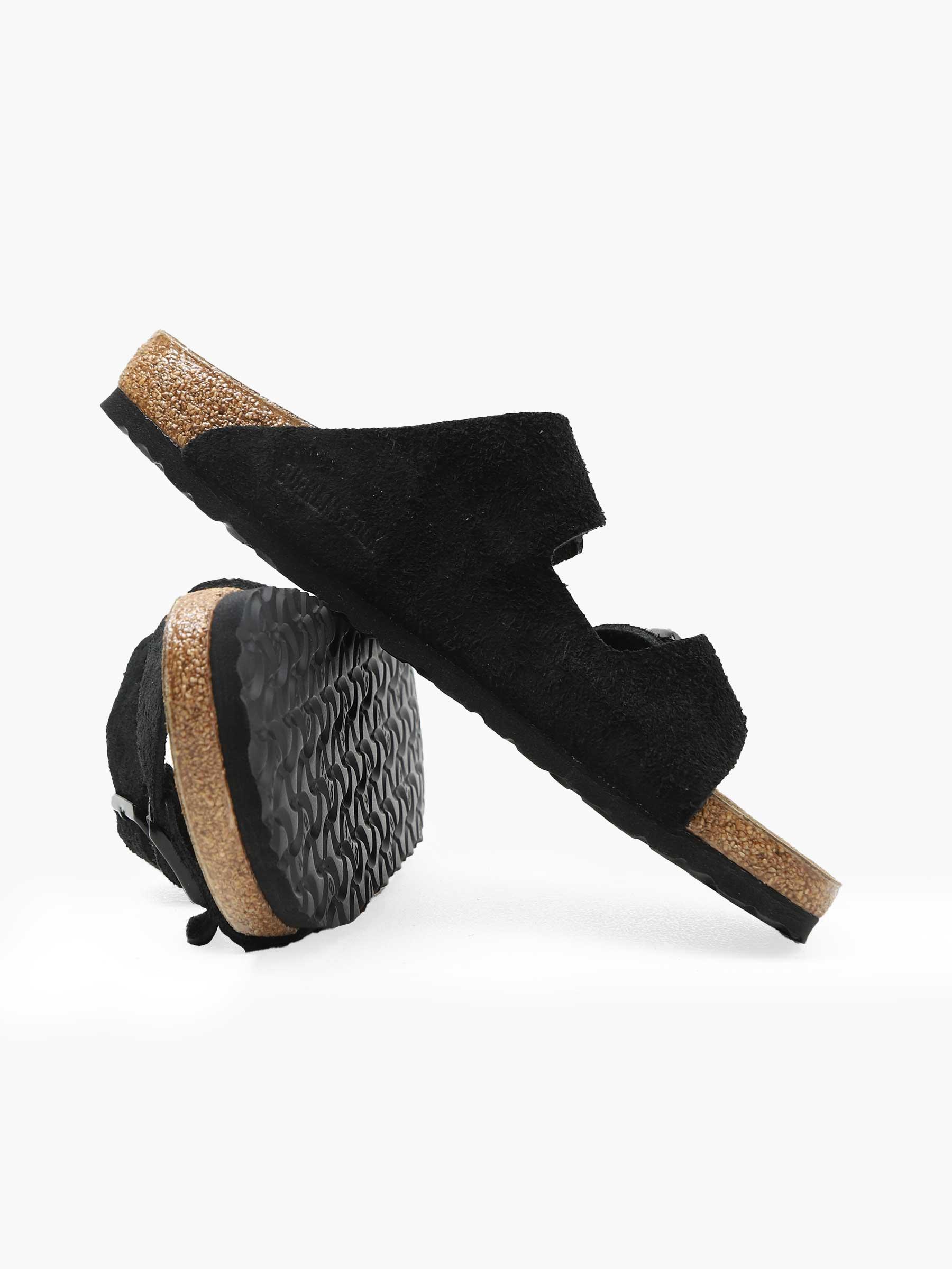 Arizona Suede Leather Slippers Black 1027152