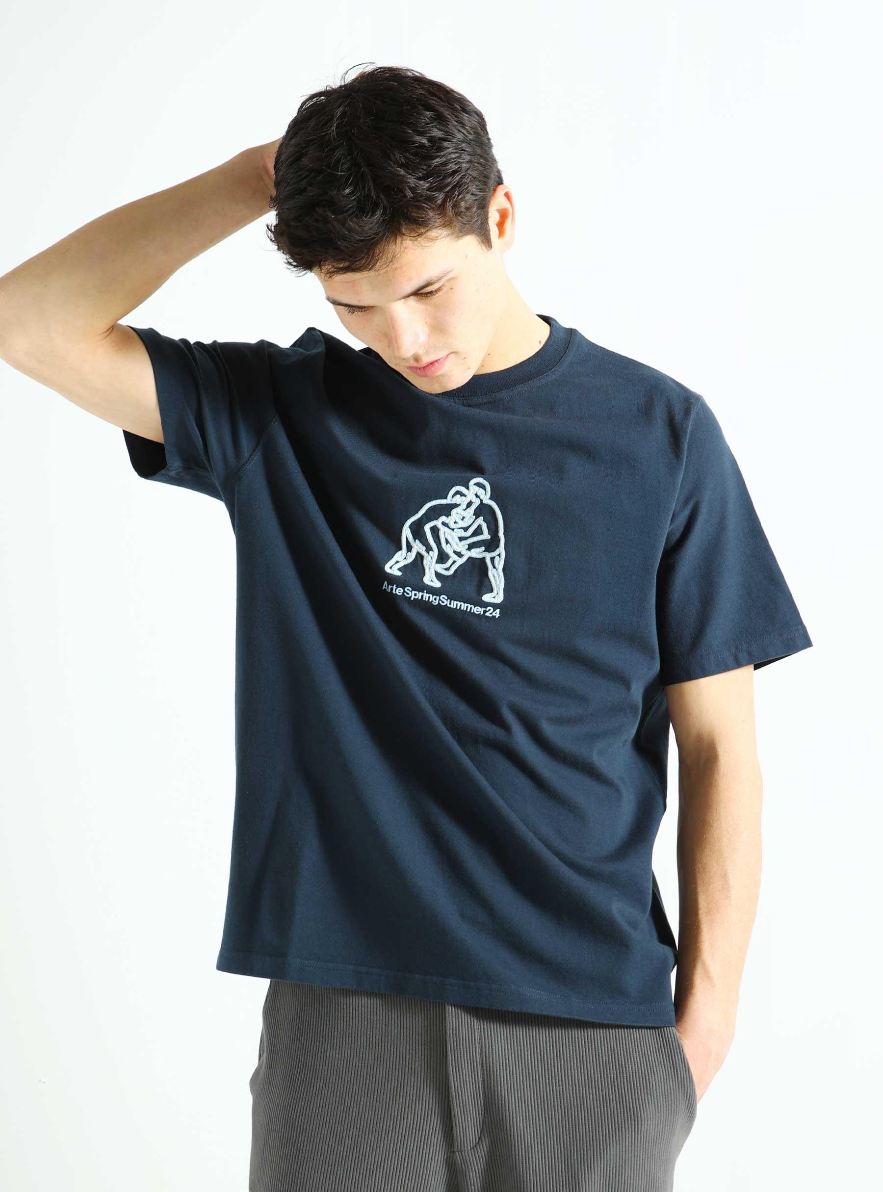Teo Figher Front T-shirt Navy SS24-016T