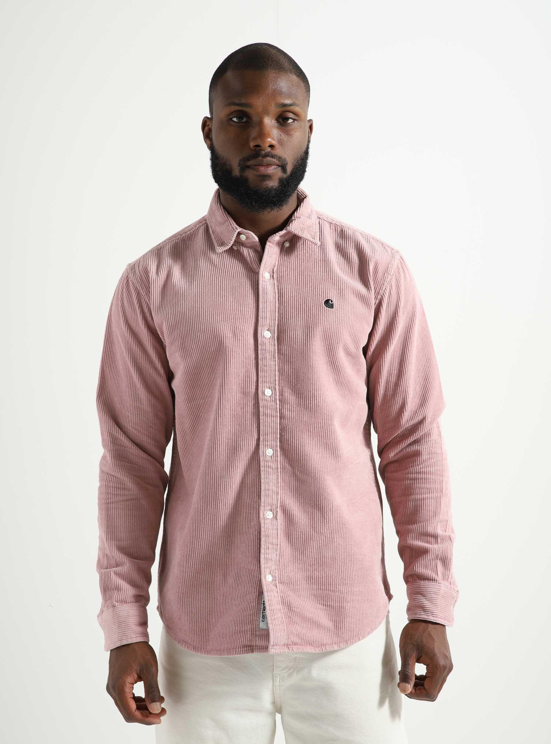 Madison Cord Shirt Glassy Pink Black I029958-1R5XX