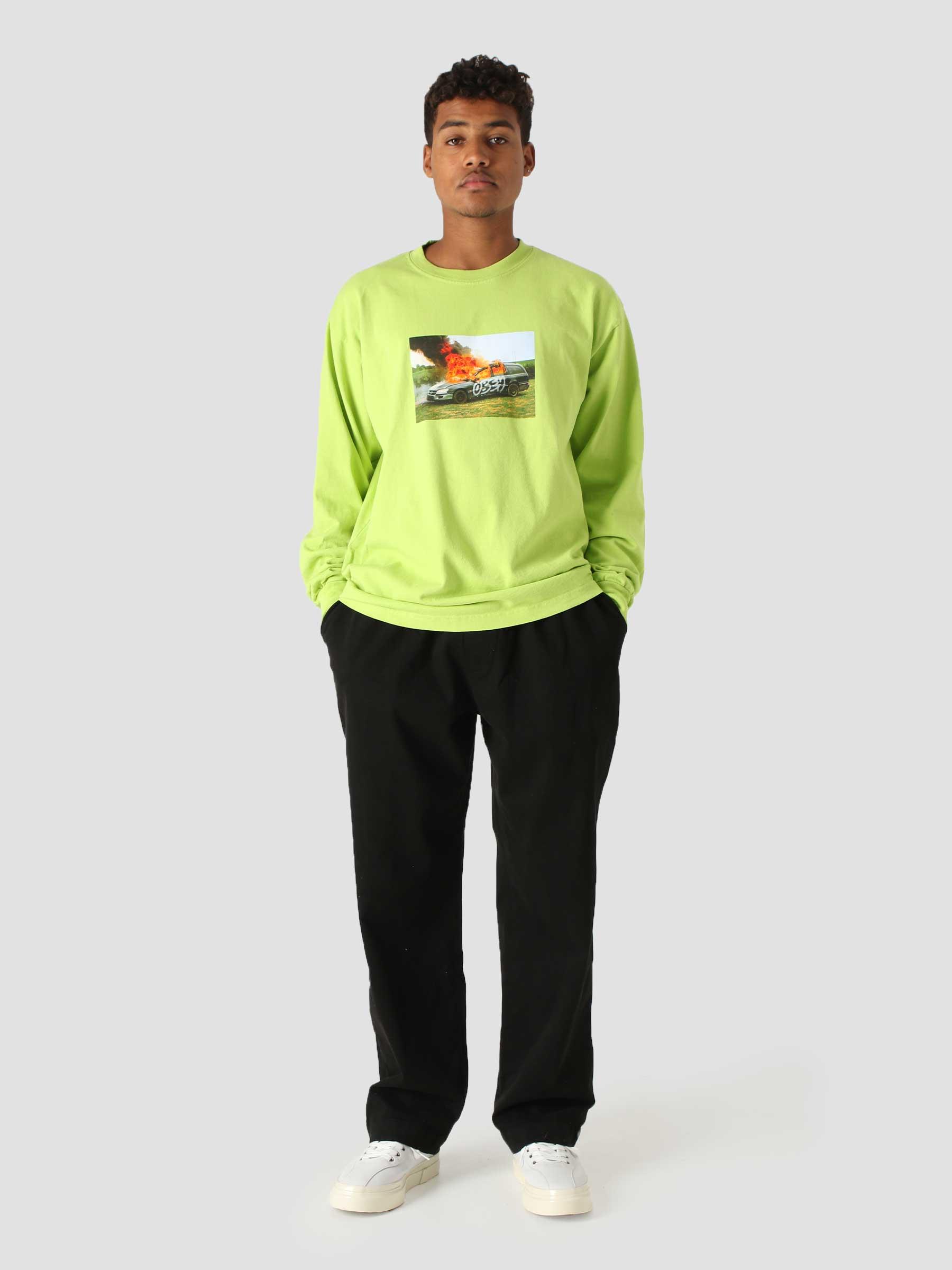 Obey The Suburbs Longsleeve Lime Punch 167102533