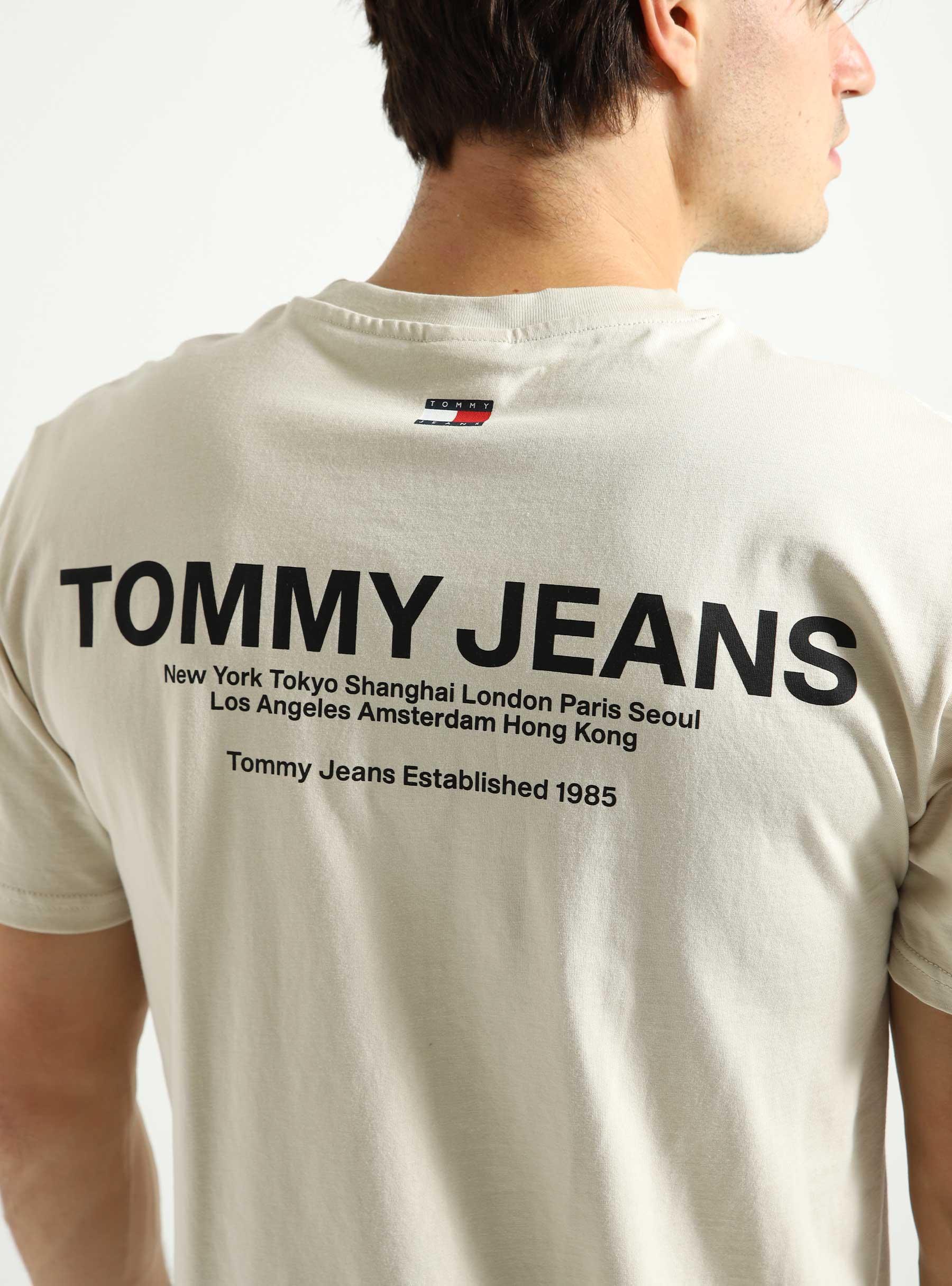 Tommy Jeans Classic Linear Back Print T-shirt Newsprint - Freshcotton