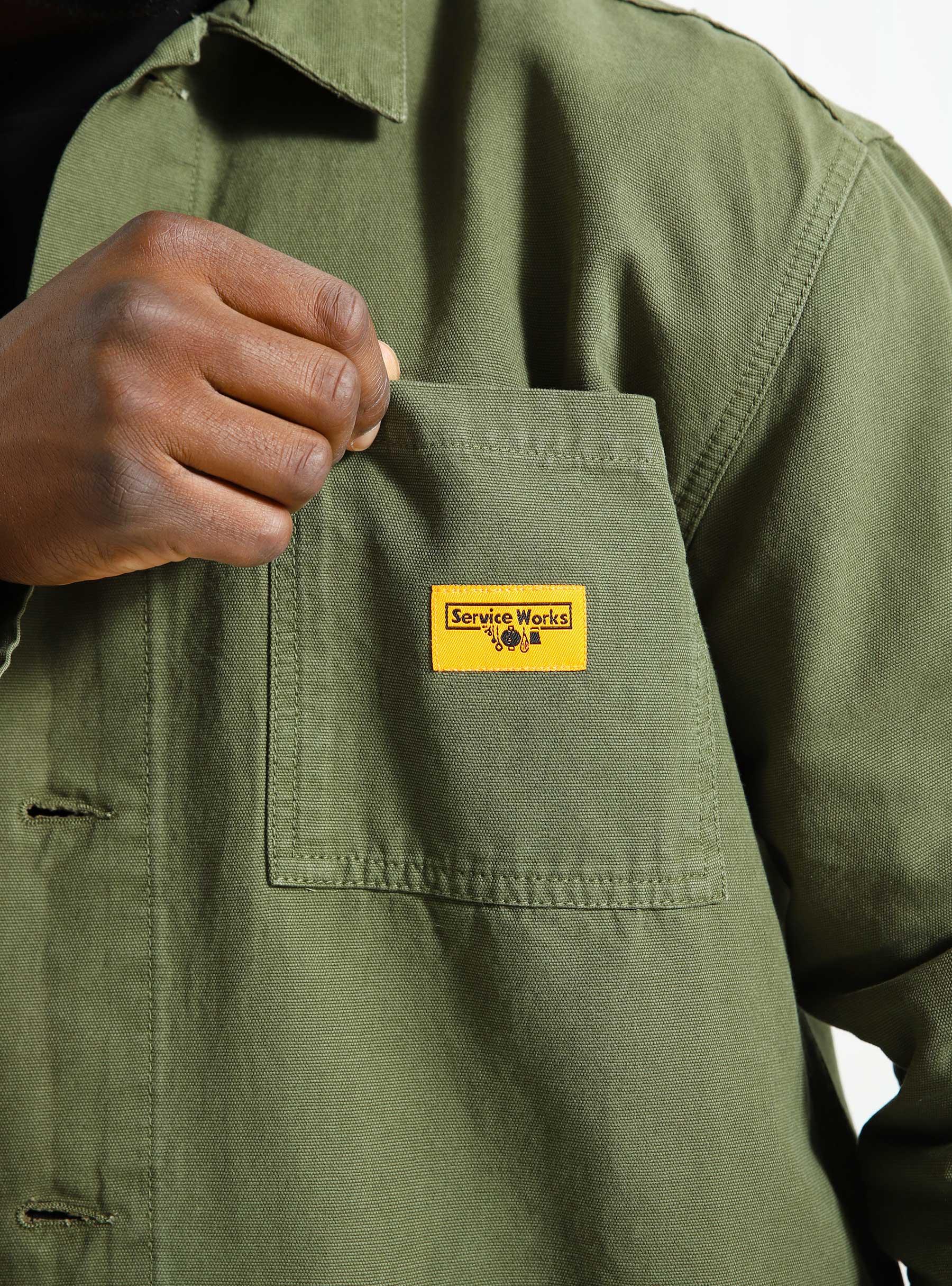 Canvas Coverall Jacket Olive SW-AW23-1023