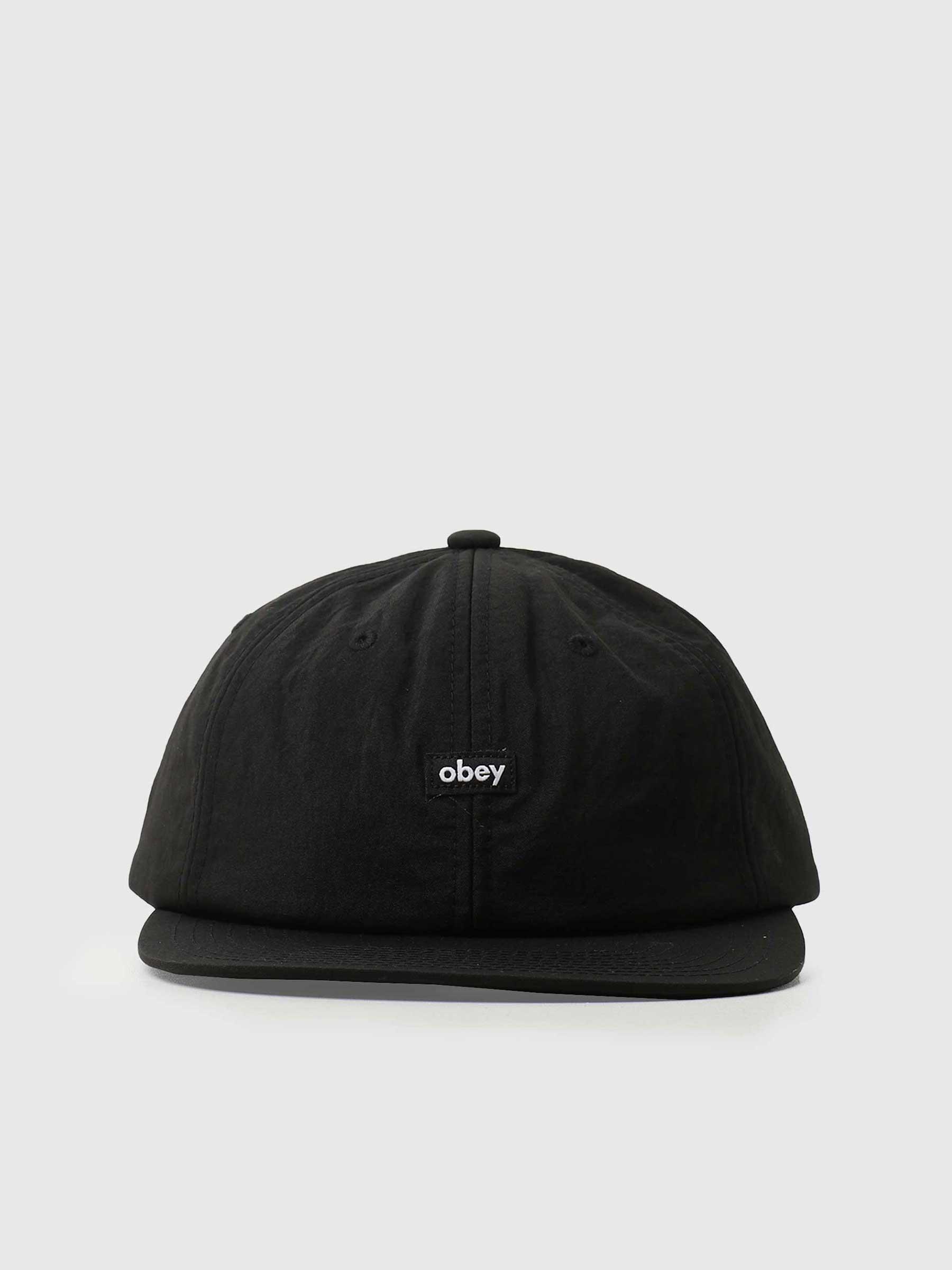 Obey Nylon Oxford 6 Panel Str 6 Panel Hat Black 100580288