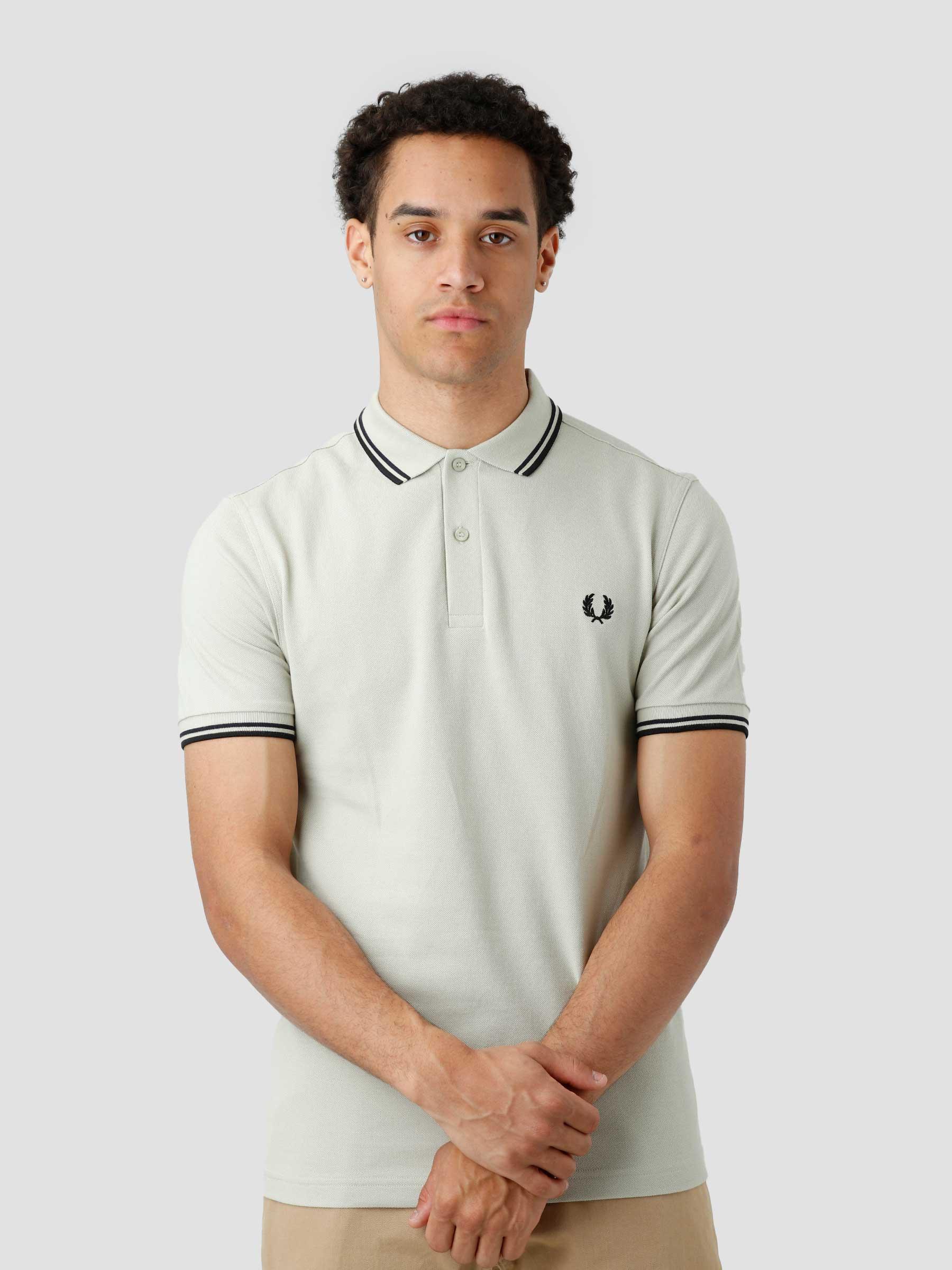 Twin Tipped Fred Perry Shirt Light Oyster M3600-P04
