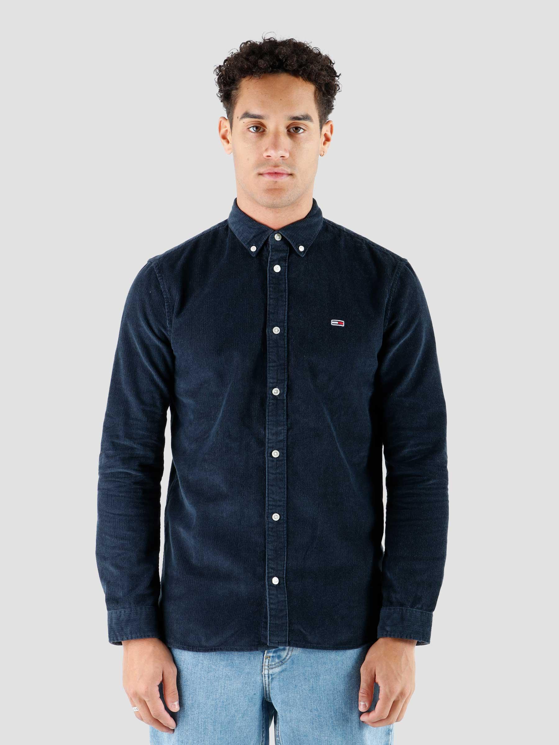 Tommy Jeans TJM Solid Cord Shirt Twilight Navy - Freshcotton | Hemden