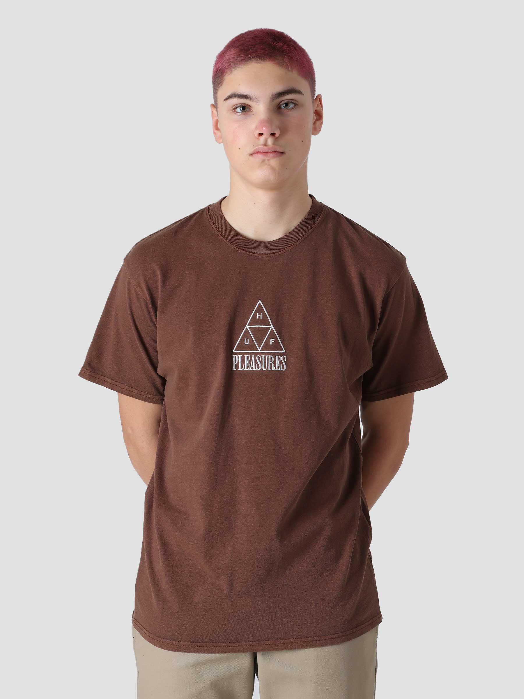 Huf X Pleasures Dyed S/S T-Shirt Brown TS01807