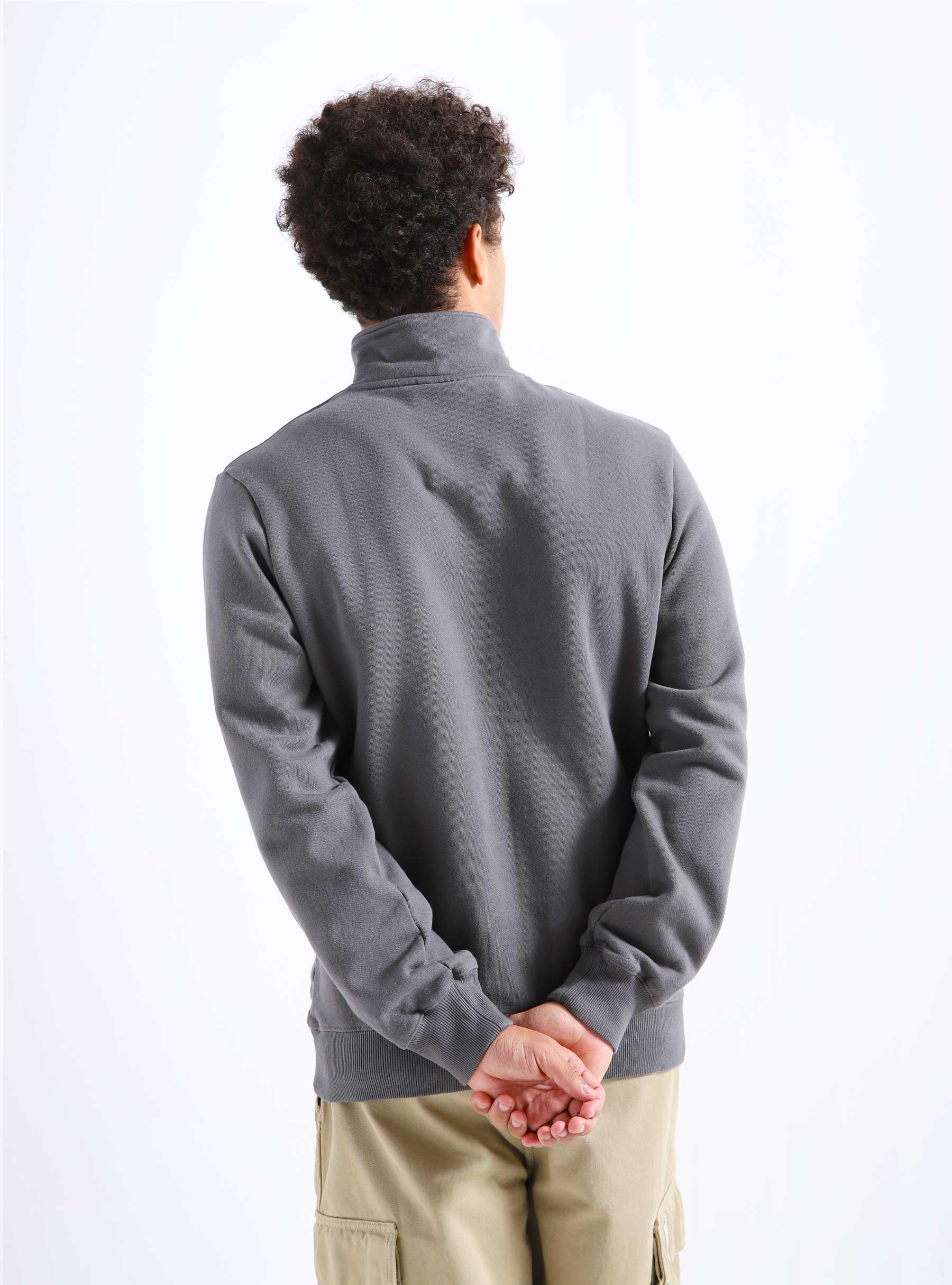 Italic Zip Mock Sweater Dark Cement M120205