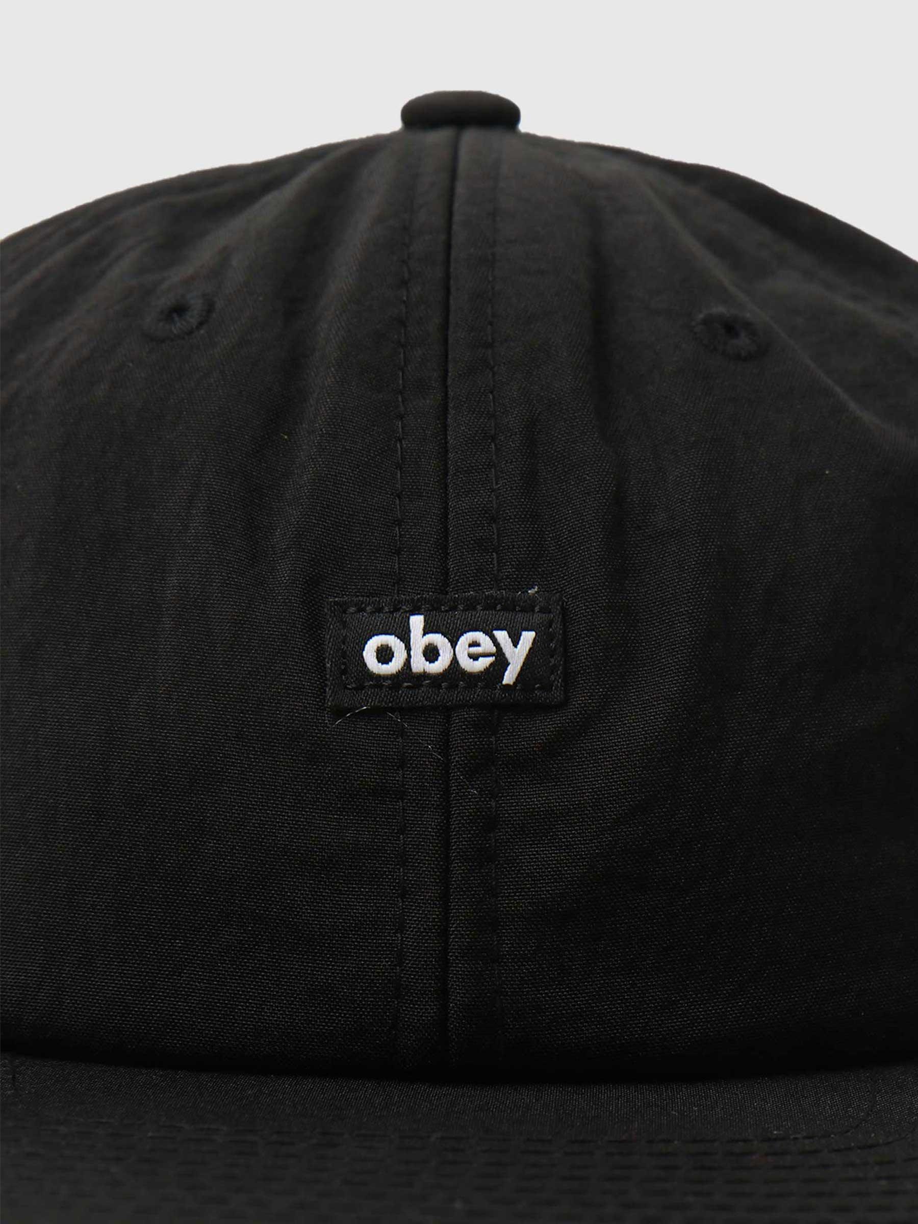 Obey Nylon Oxford 6 Panel Str 6 Panel Hat Black 100580288