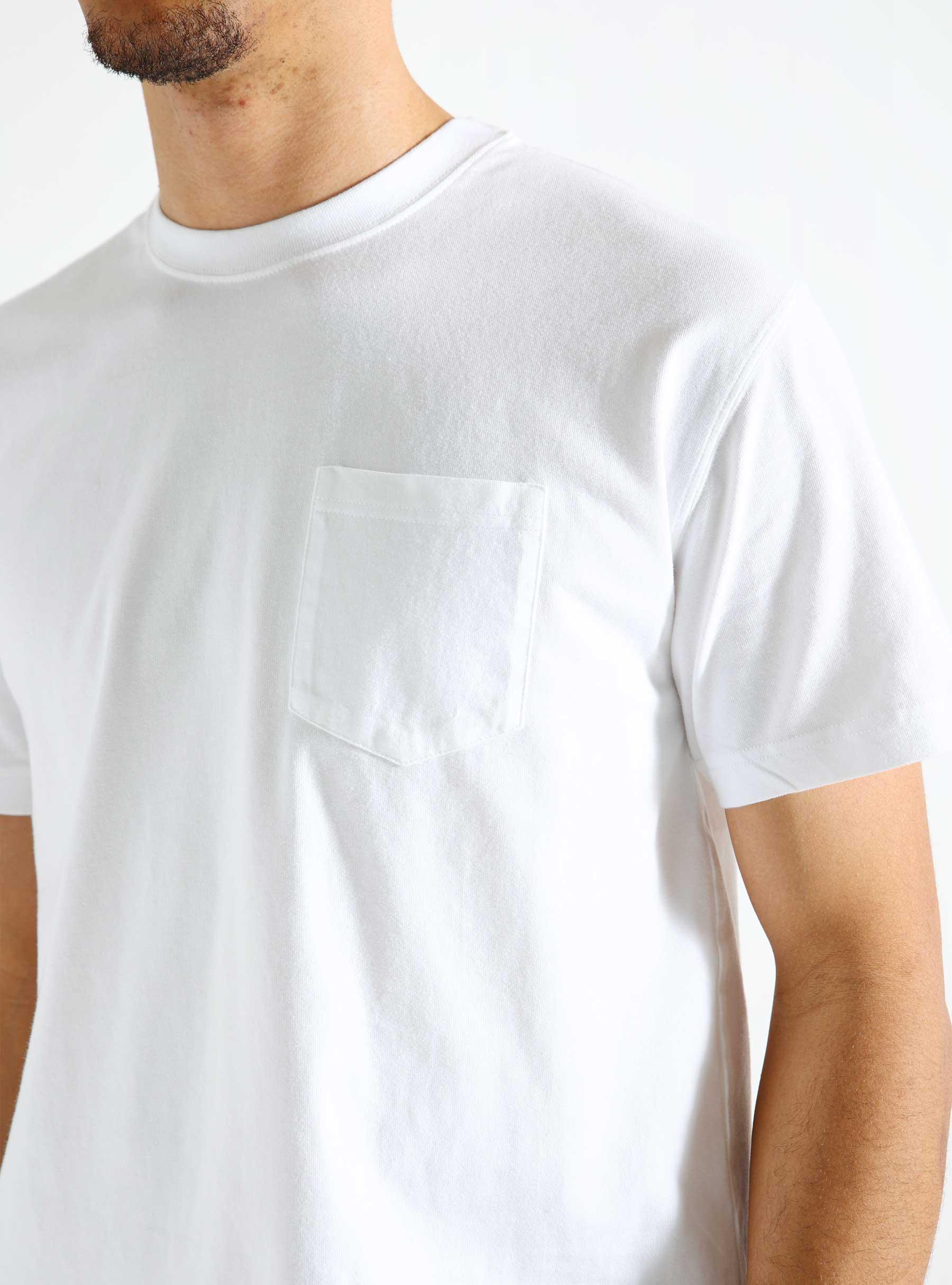 Pocket T-shirt Dining Cotton Single Jersey White F0221