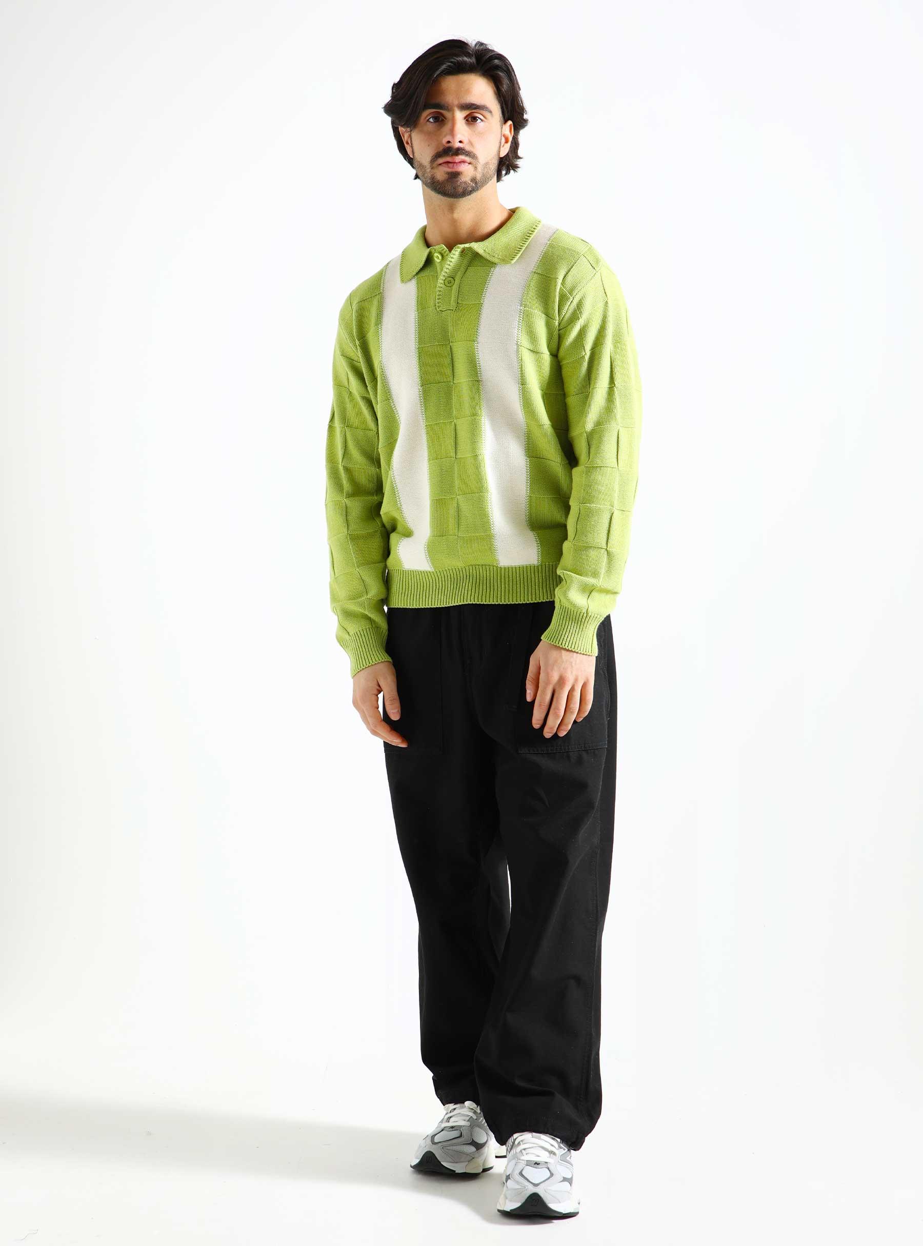 Albert Polo Sweater Tarragon Green Multi 151000081-TAR
