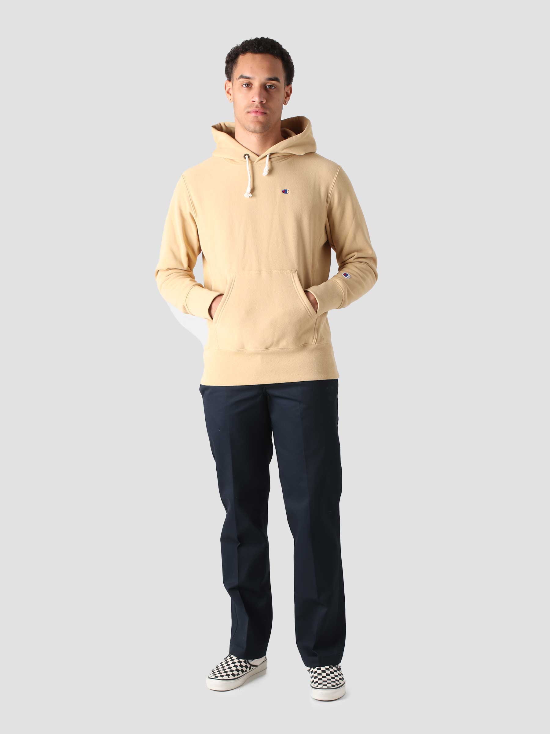 Reverse Weave Soft Microsanded on Backside Hooded Sweatshirt Beige 217233-MS057