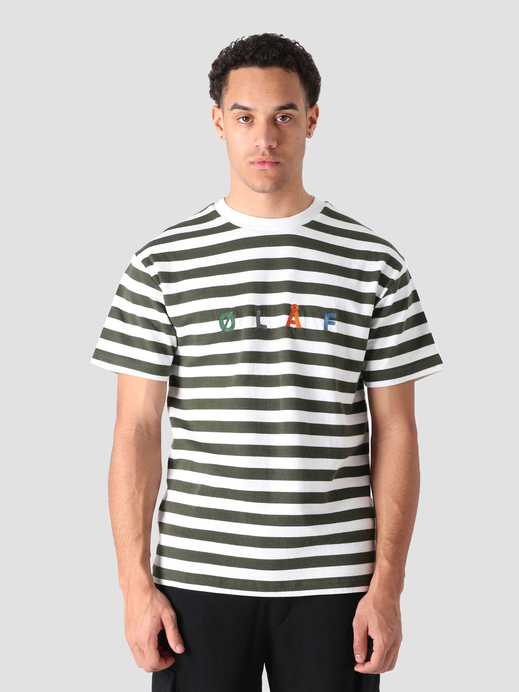 Olaf Stripe Sans T-Shirt White Sage NOS_0003