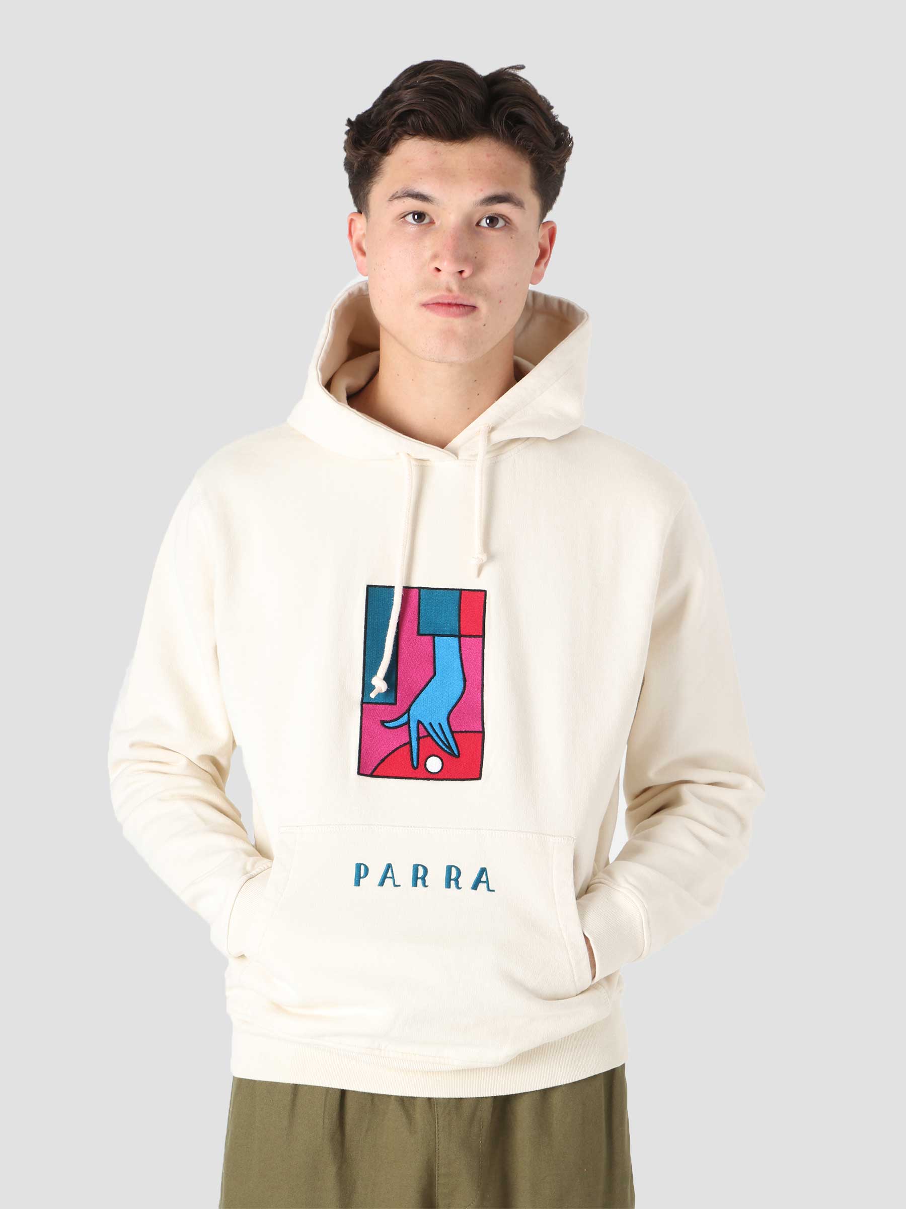 Vader taxi gebouw by Parra Medicated Hooded Sweatshirt Off White 46515 | Freshcotton
