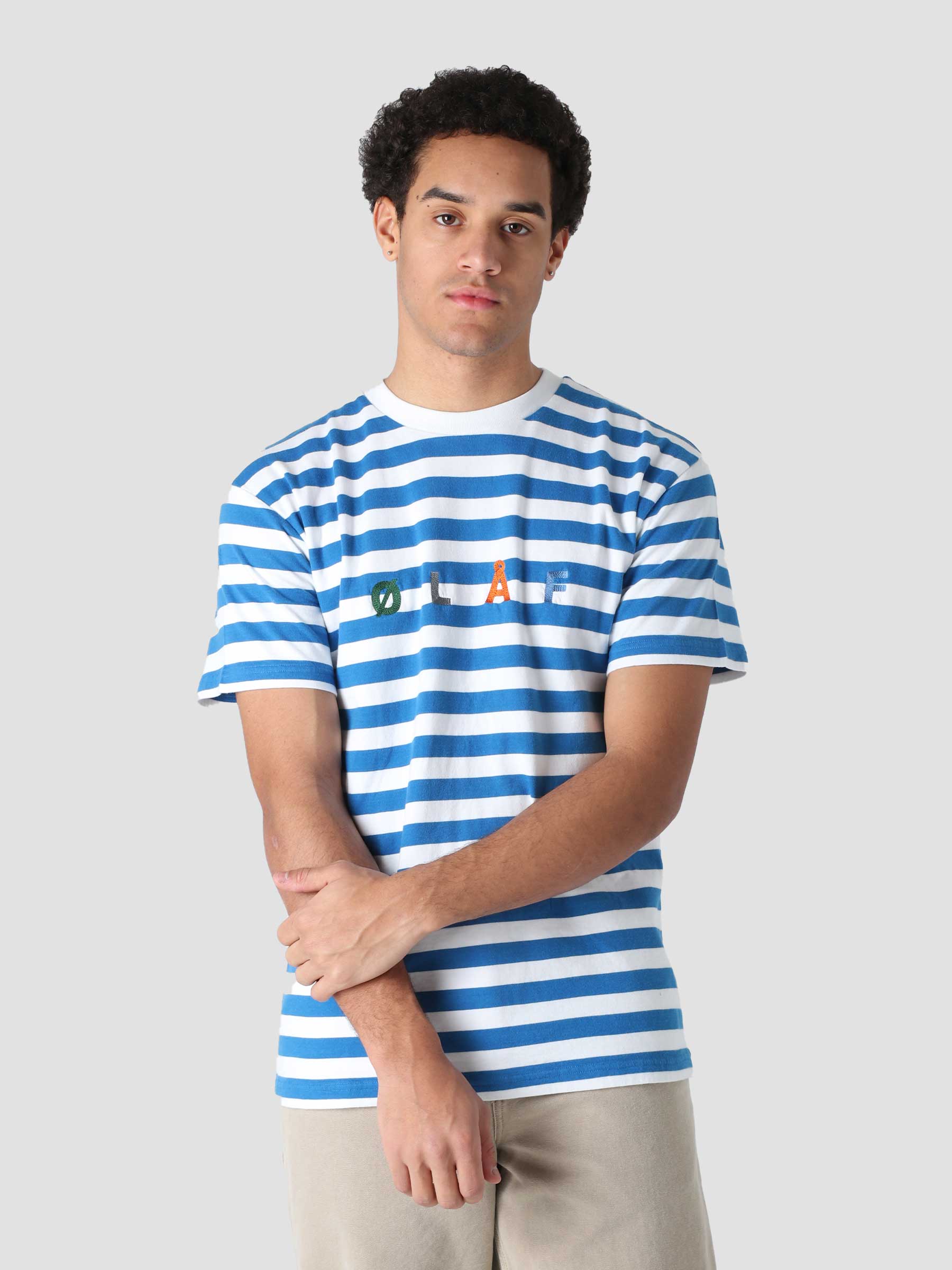 Olaf Stripe Sans T-Shirt Light Blue White SS22_0015