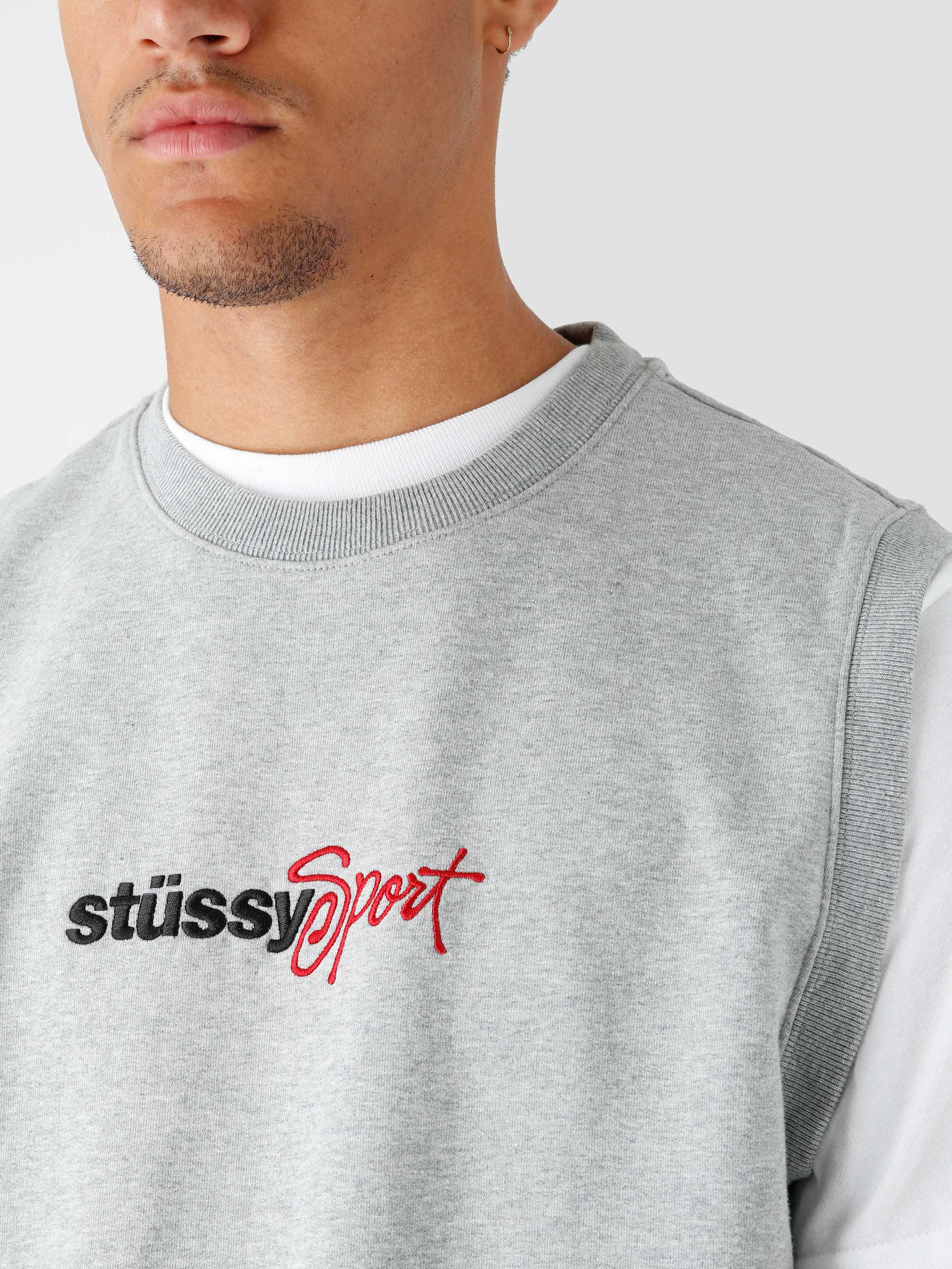 Stussy Stussy Sport Fleece Vest Grey Heather 118489-0009 | Freshcotton