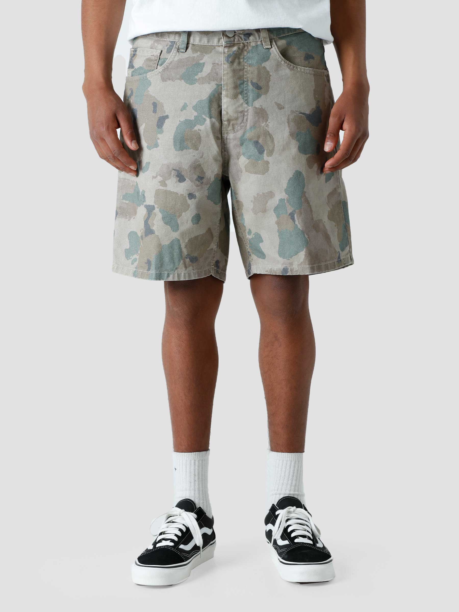 Carhartt WIP Newel Short Camo Tide Thyme Stone Washed I027952-0OR06 ...