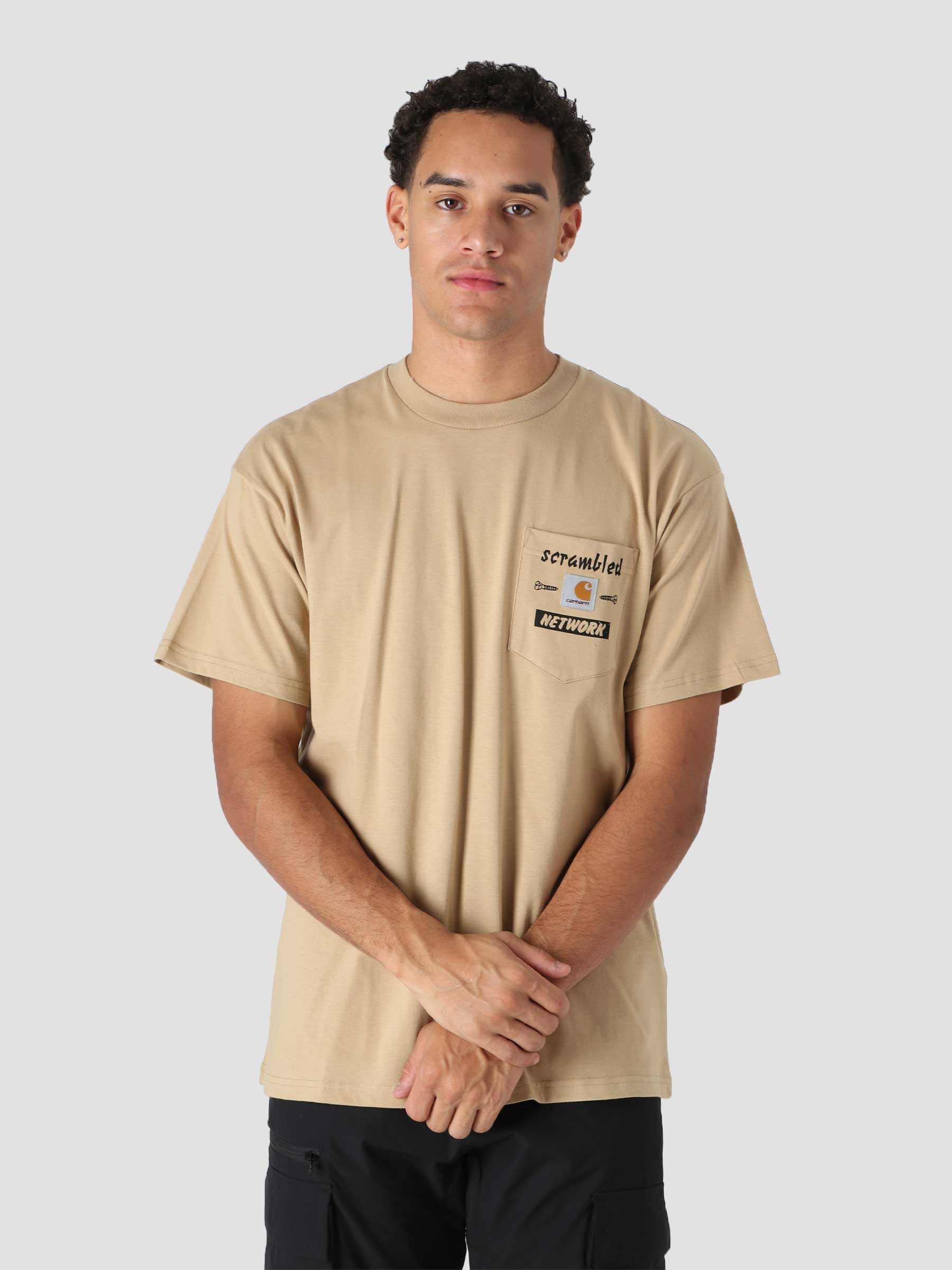 S/S Scramble Pocket T-Shirt Dusty H Brown Black I029983-0IAXX
