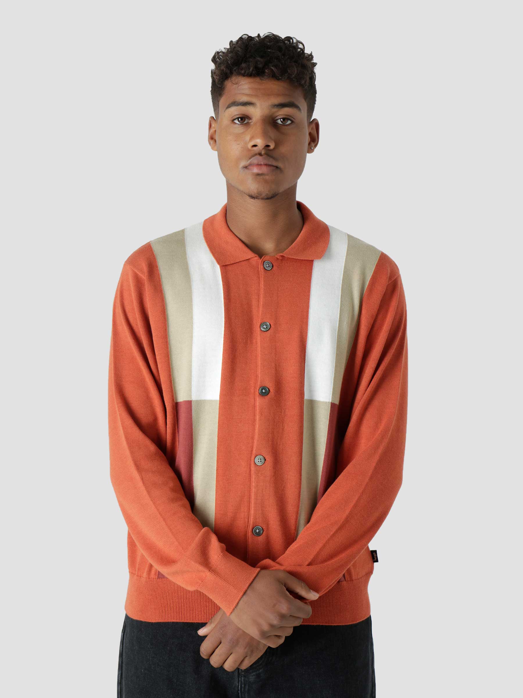Color Block Sweater Burnt Orange 117093
