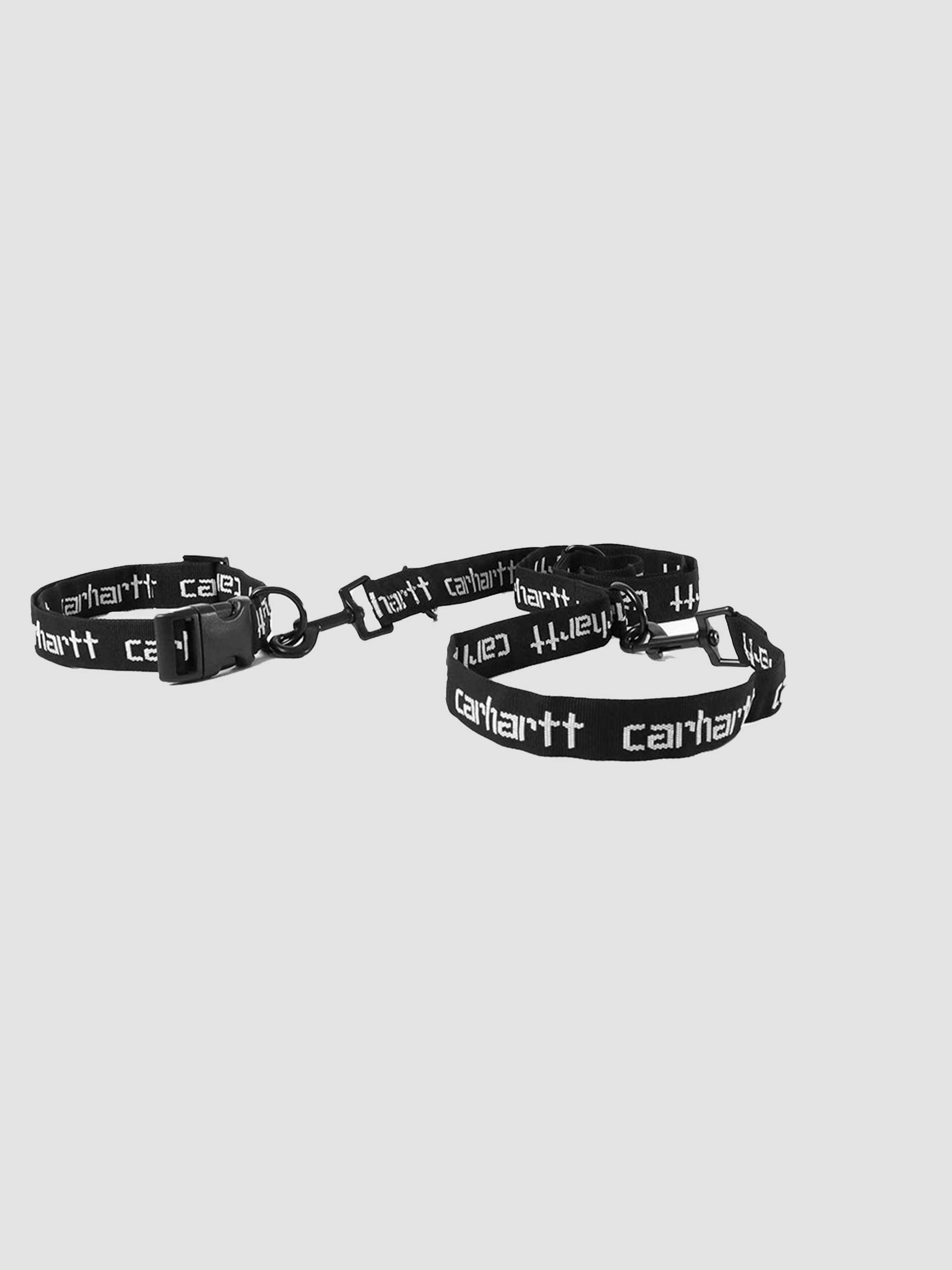Script Dog Leash & Collar Black White I030251-0D2XX