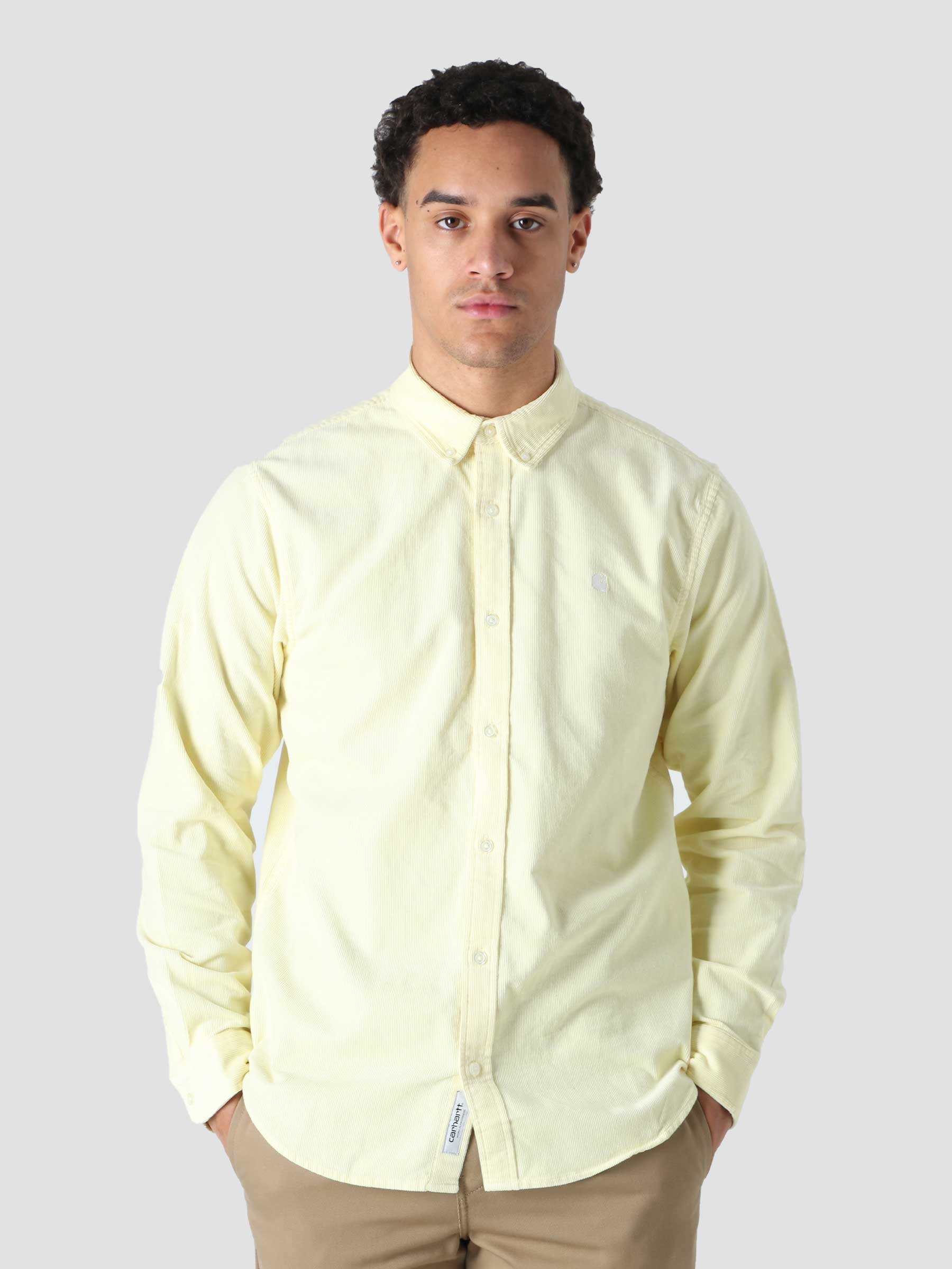 Longsleeve Madison Fine Cord Shirt Soft Yellow White I030580-0QUXX