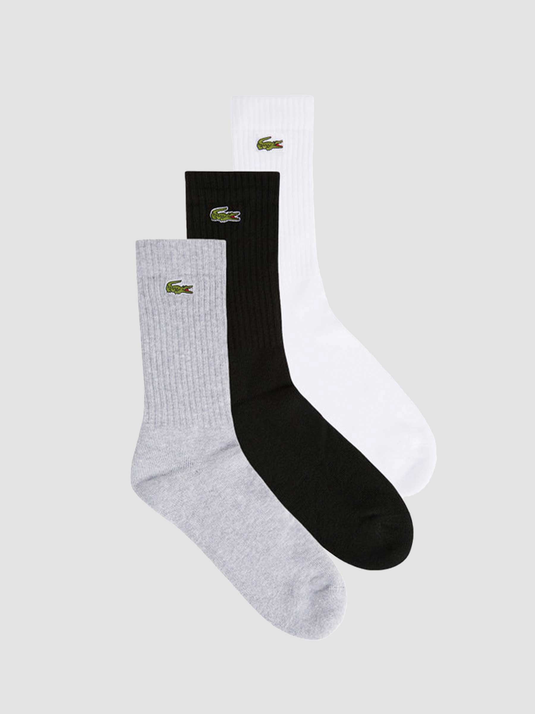 Lacoste 2G1C Socks 06 Silver Chine White-Black RA4182-23 | Freshcotton