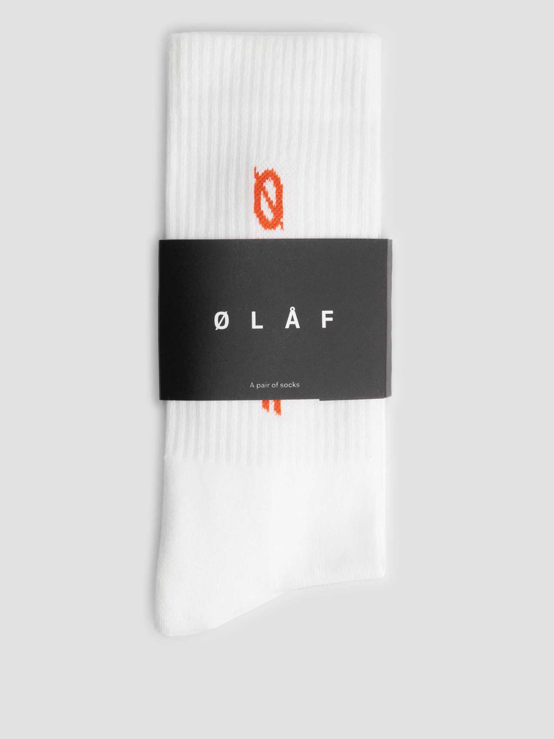 Olaf Italic Socks White Orange SS22_A013