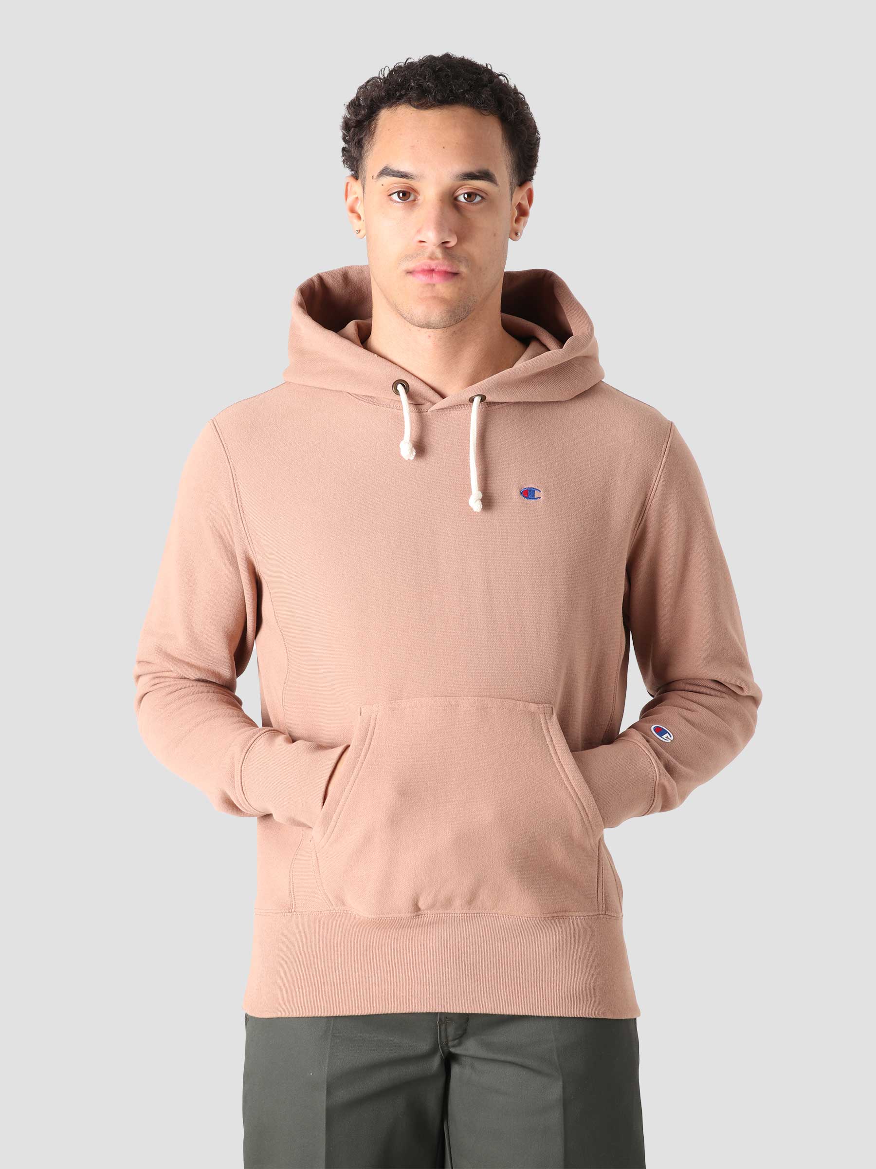 Reverse Weave Soft Microsanded on Backside Hooded Sweatshirt Brown 217233-MS036