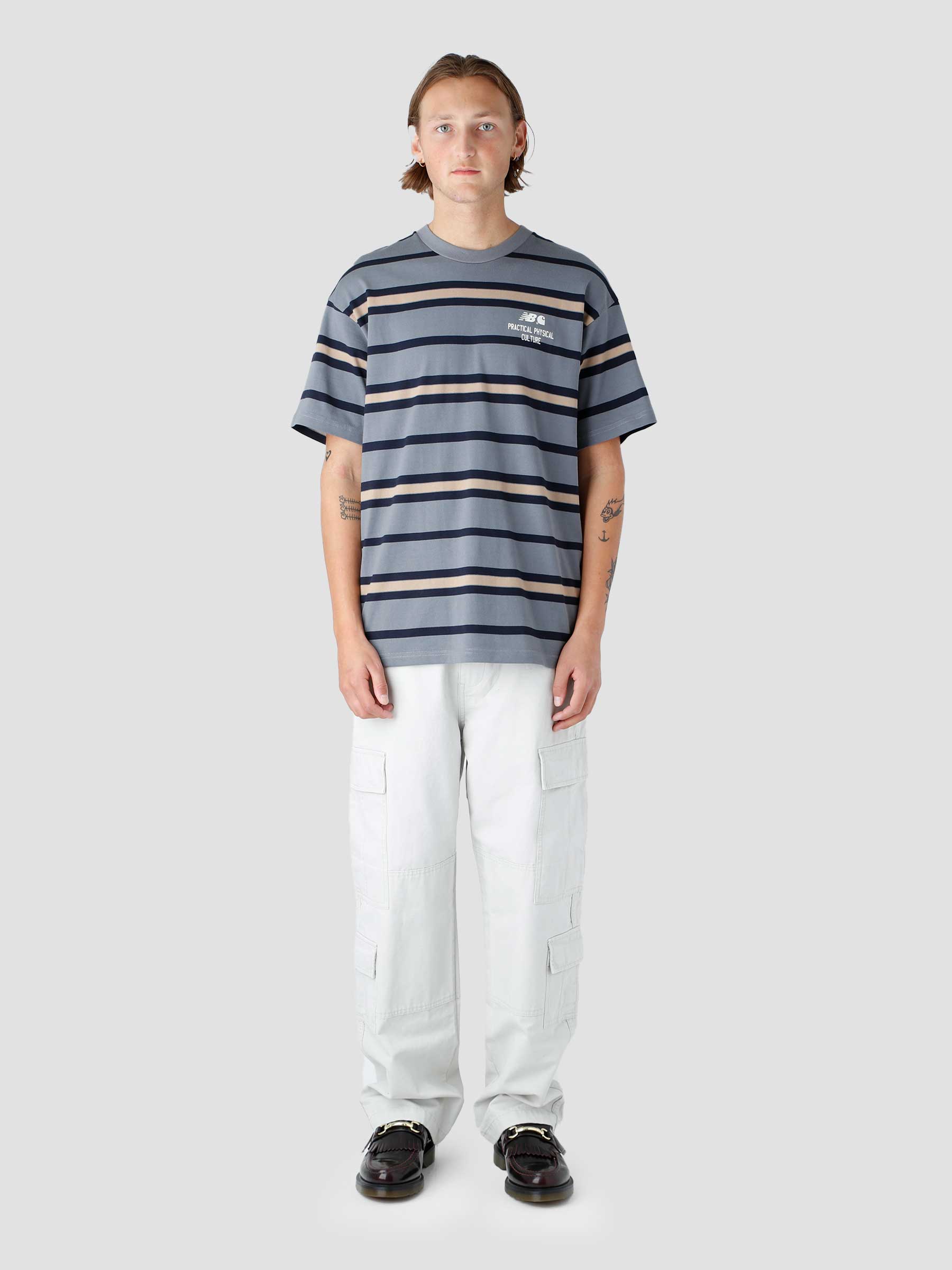 S/S Stripe T-Shirt Sculpture Center Stripe Shiver White I030726-11UXX