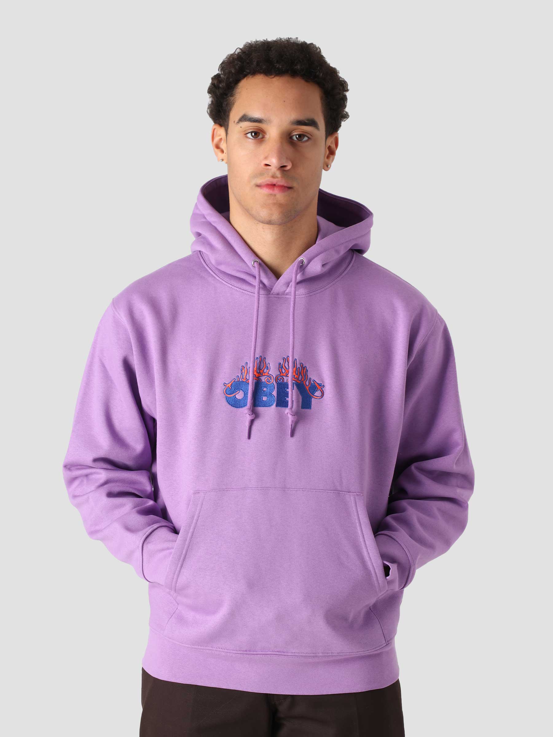 Obey Flames Hoody Orchid 112470143