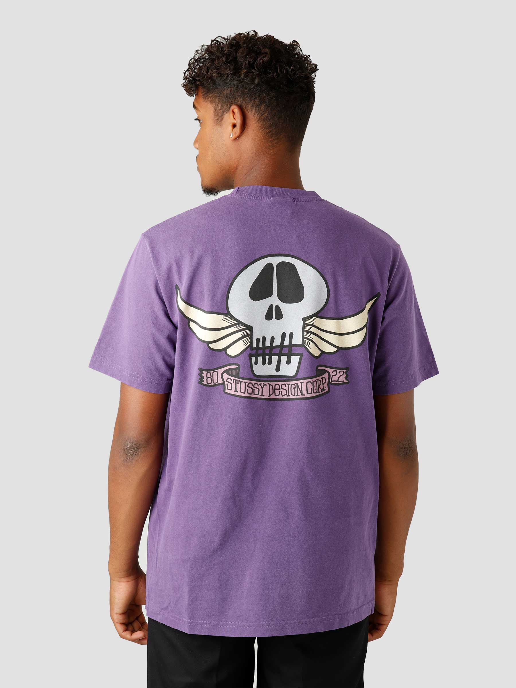 Skull Wings Pig. Dyed T-shirt Purple 1904803