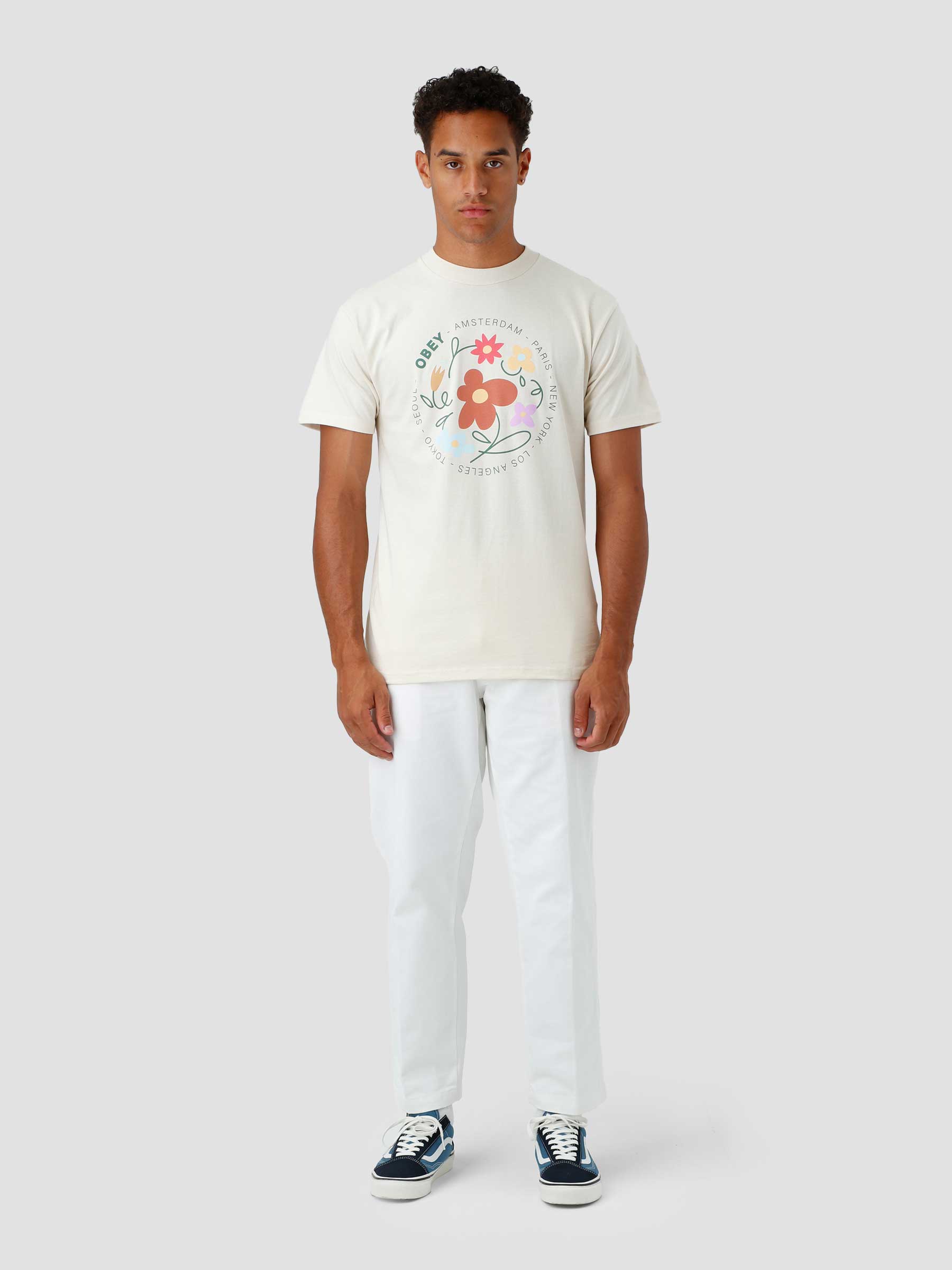 Obey Flower Dance T-shirt Cream 165263180