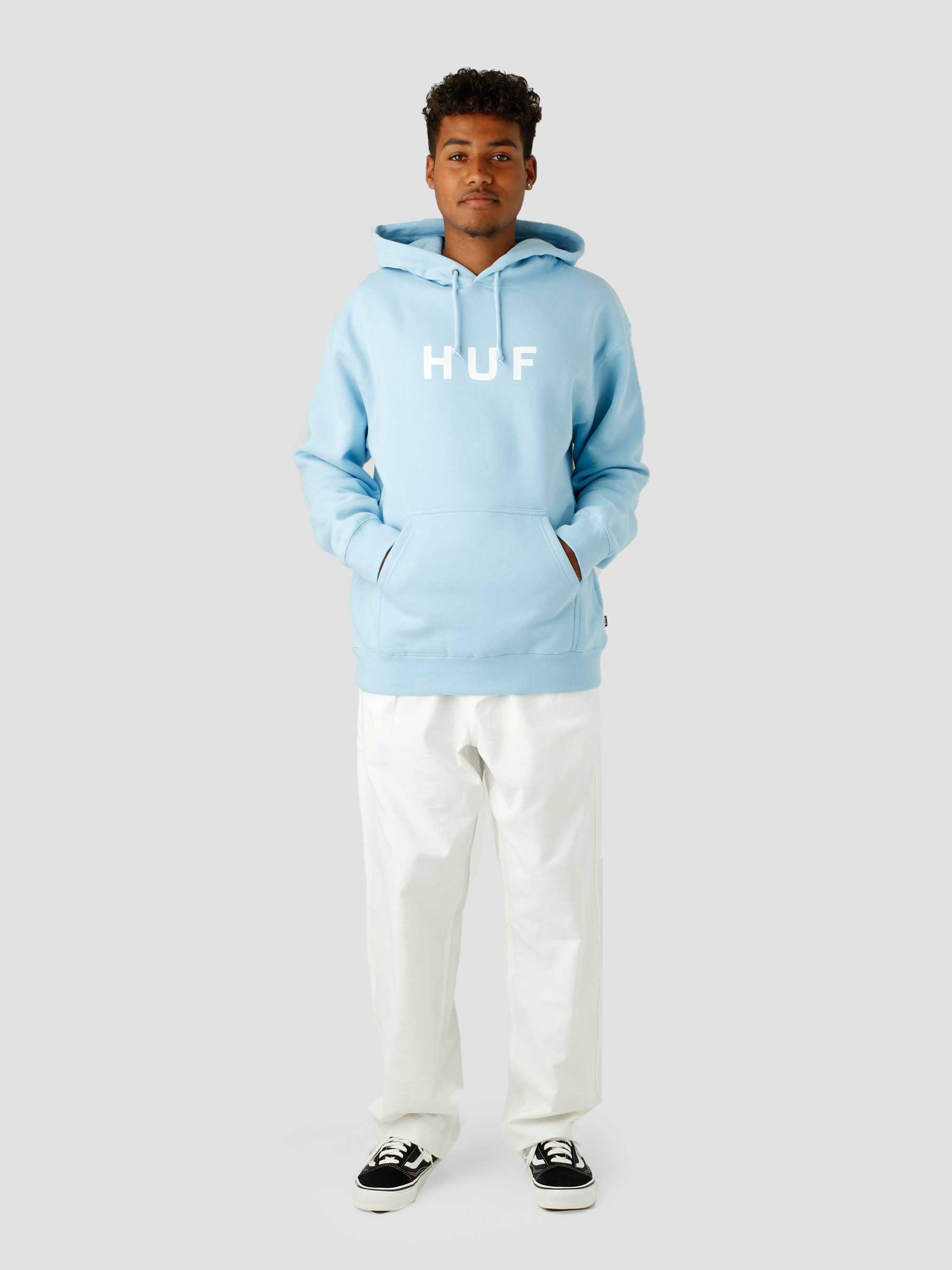 HUF Essentials Og Logo PO Hoodie Light Blue PF00490-LBLUE | Freshcotton