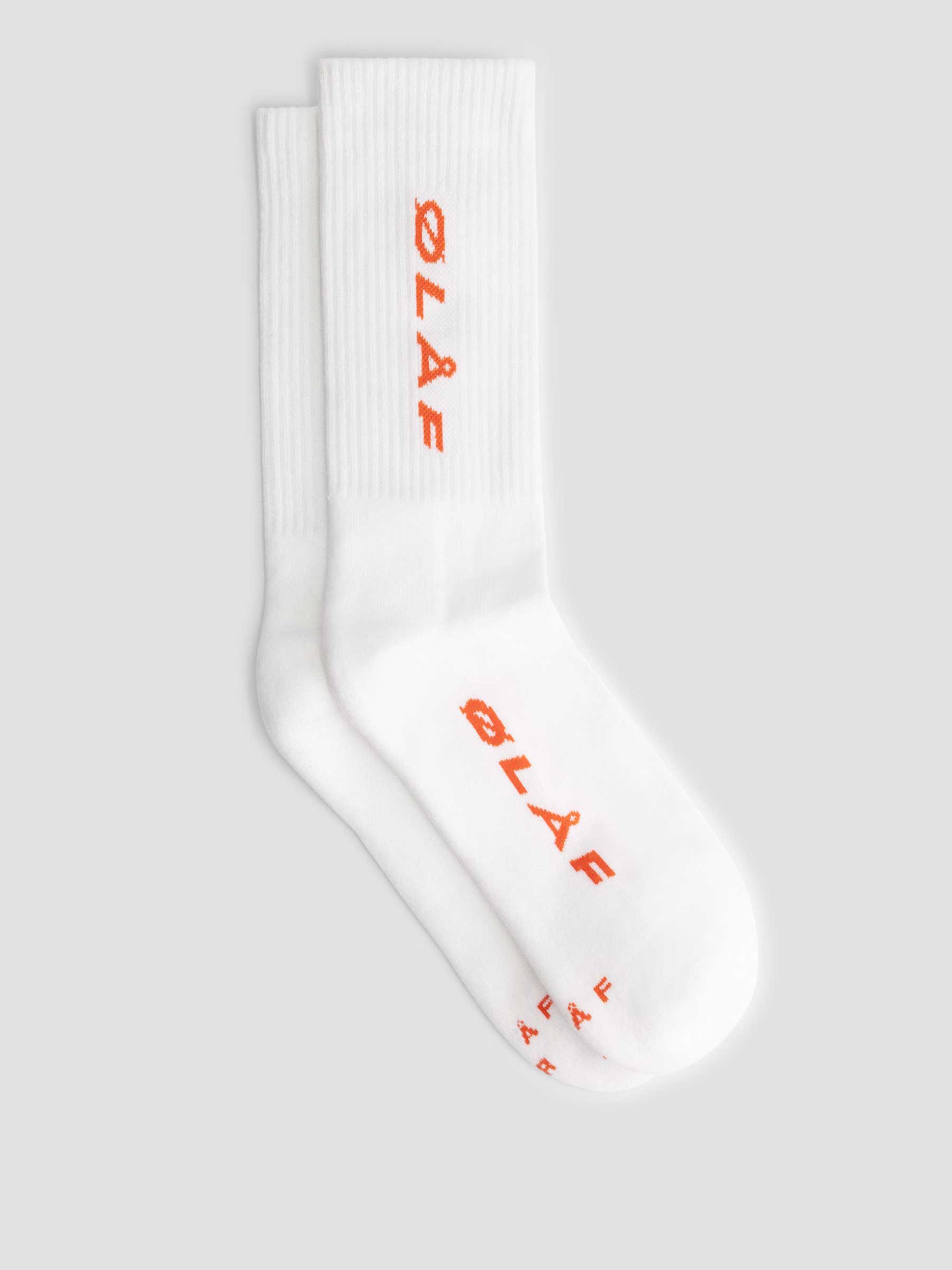 Olaf Italic Socks White Orange SS22_A013