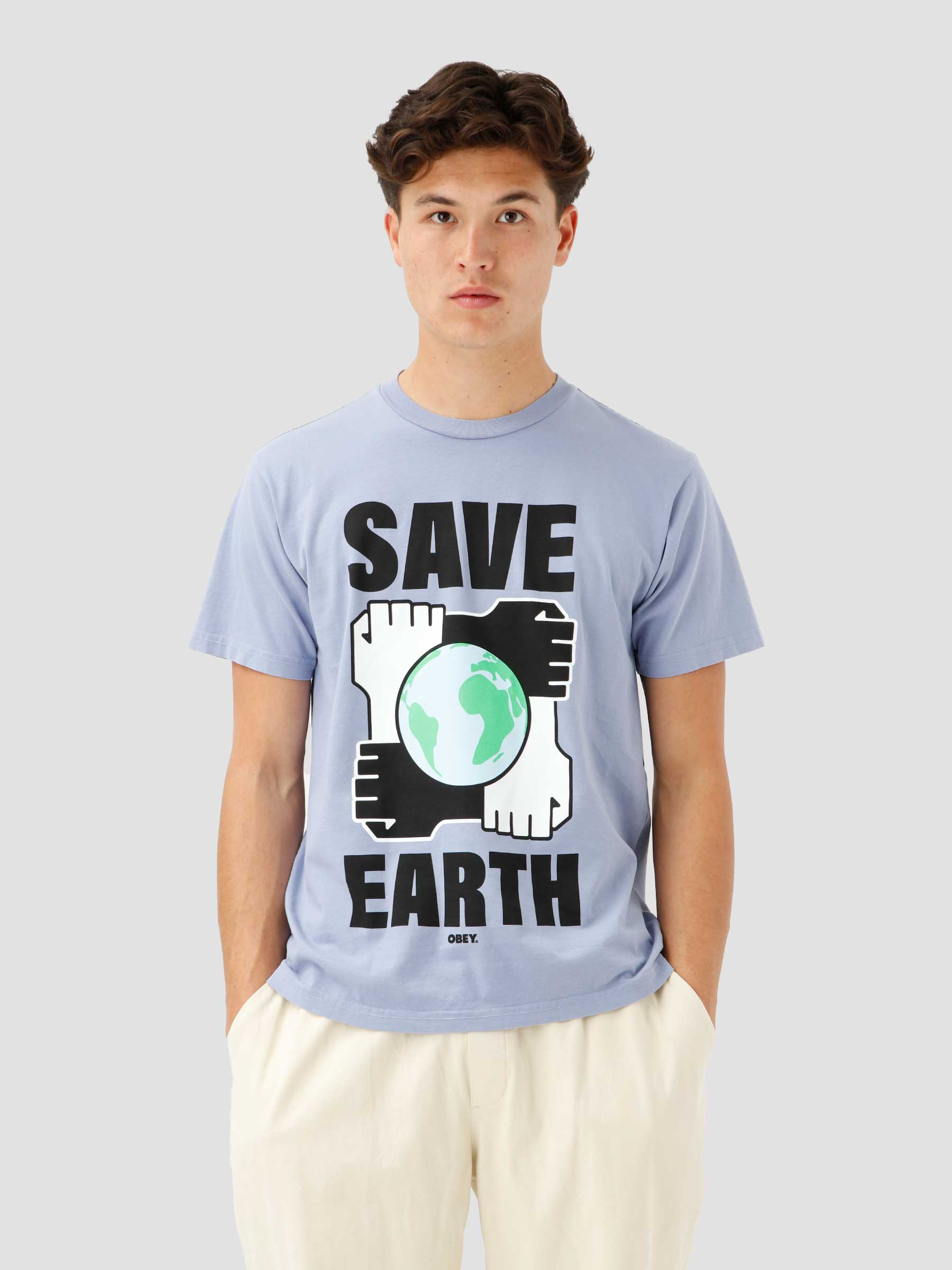 Obey Obey Save Earth T-shirt Iris Flower 163003086 | Freshcotton