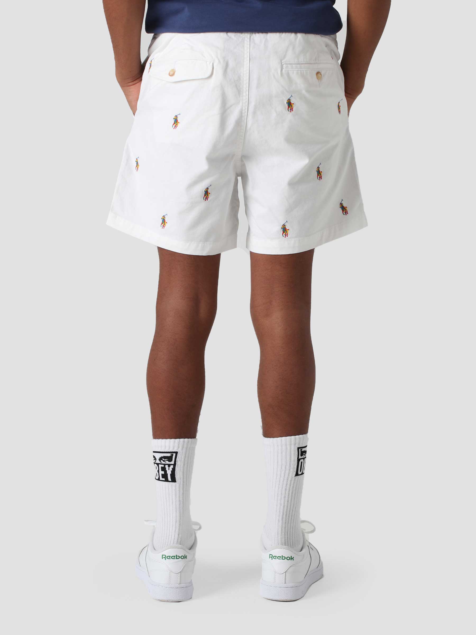 RL Stretch Twill Short White Embroidery 710862778001