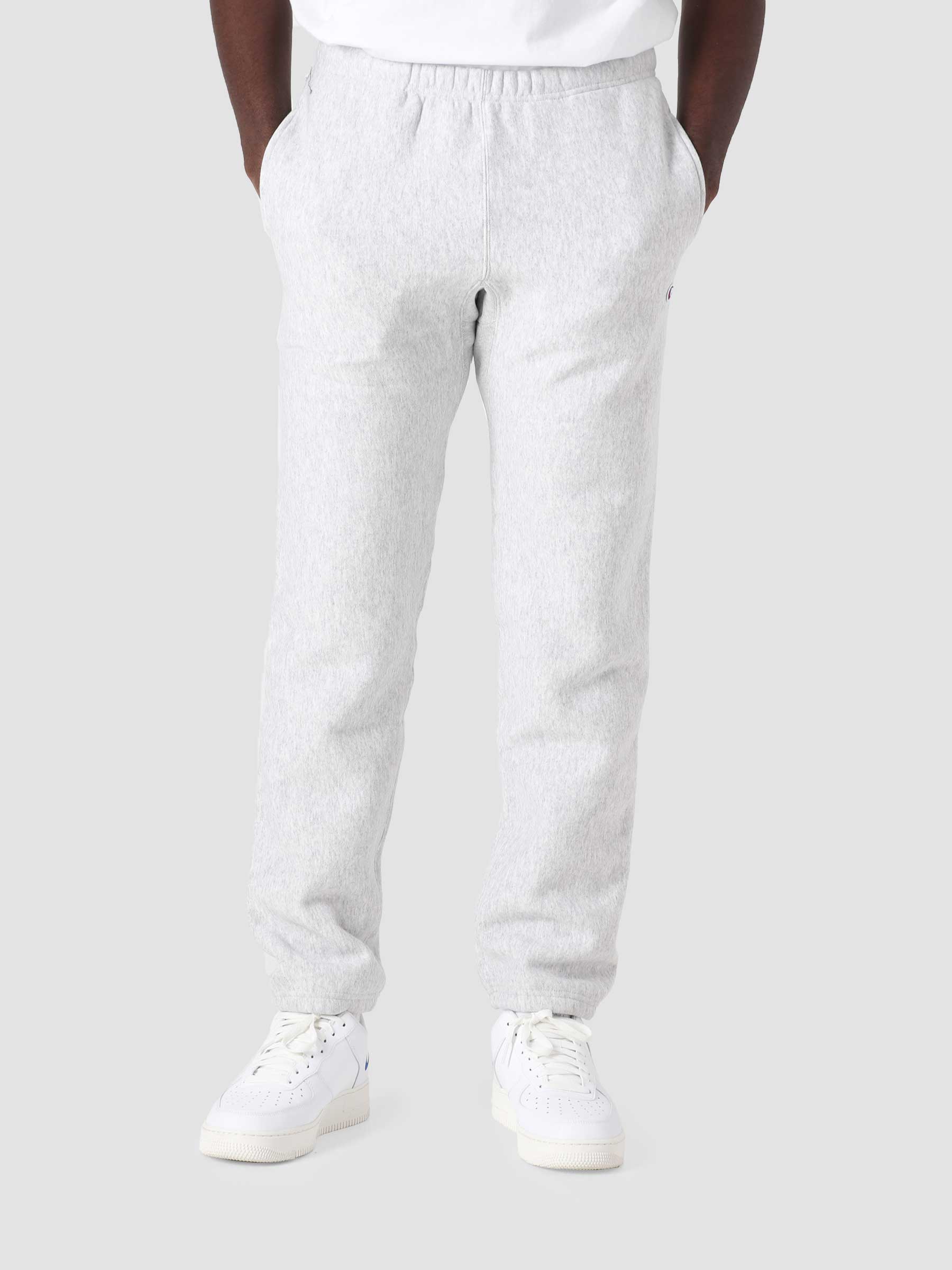 Reverse Weave Soft Fleece Elastic Cuff Pants Grey COKFQ7-EM004