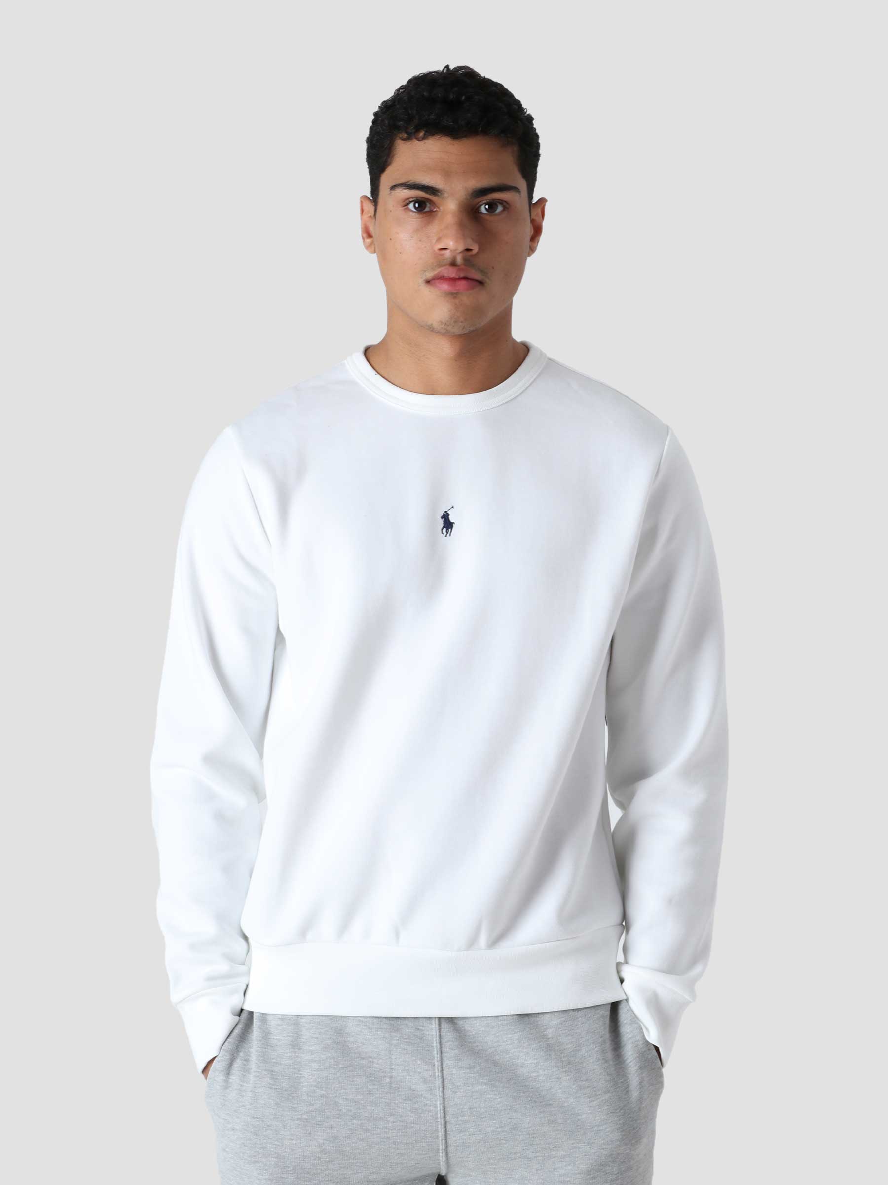 Knit Tech Crewneck Pullover White Navy Pp 710839048006