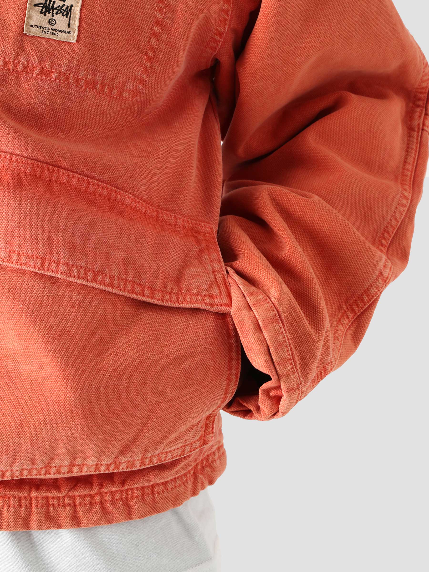 Stussy Washed Canvas Shop Jacket Orange 115589 | Freshcotton