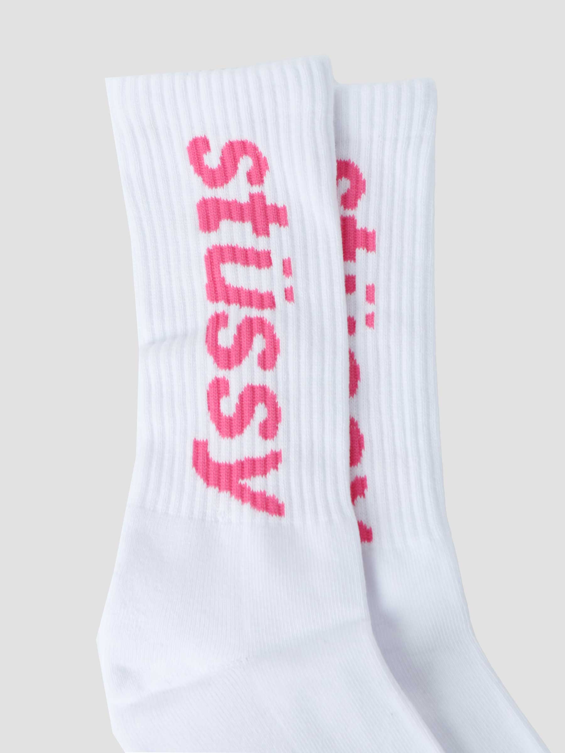 Helvetica Crewneck Socks White Pink 138845-1428
