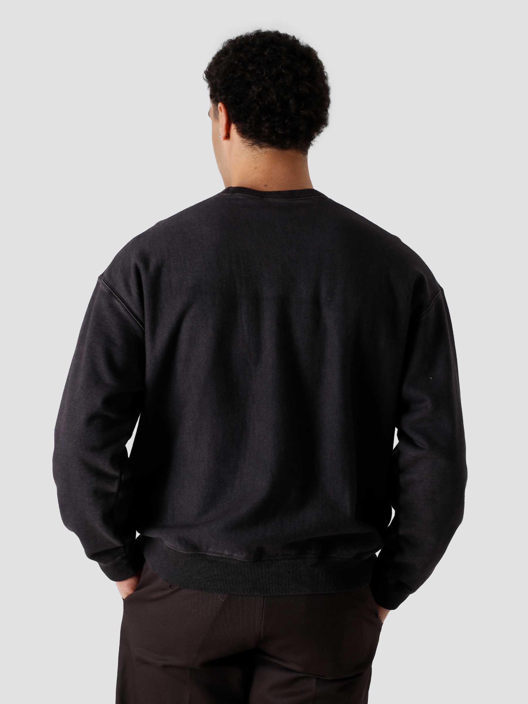 TCV Reverse Weave Poly Terry  Crewneck Sweatshirt Black 217241-KK001