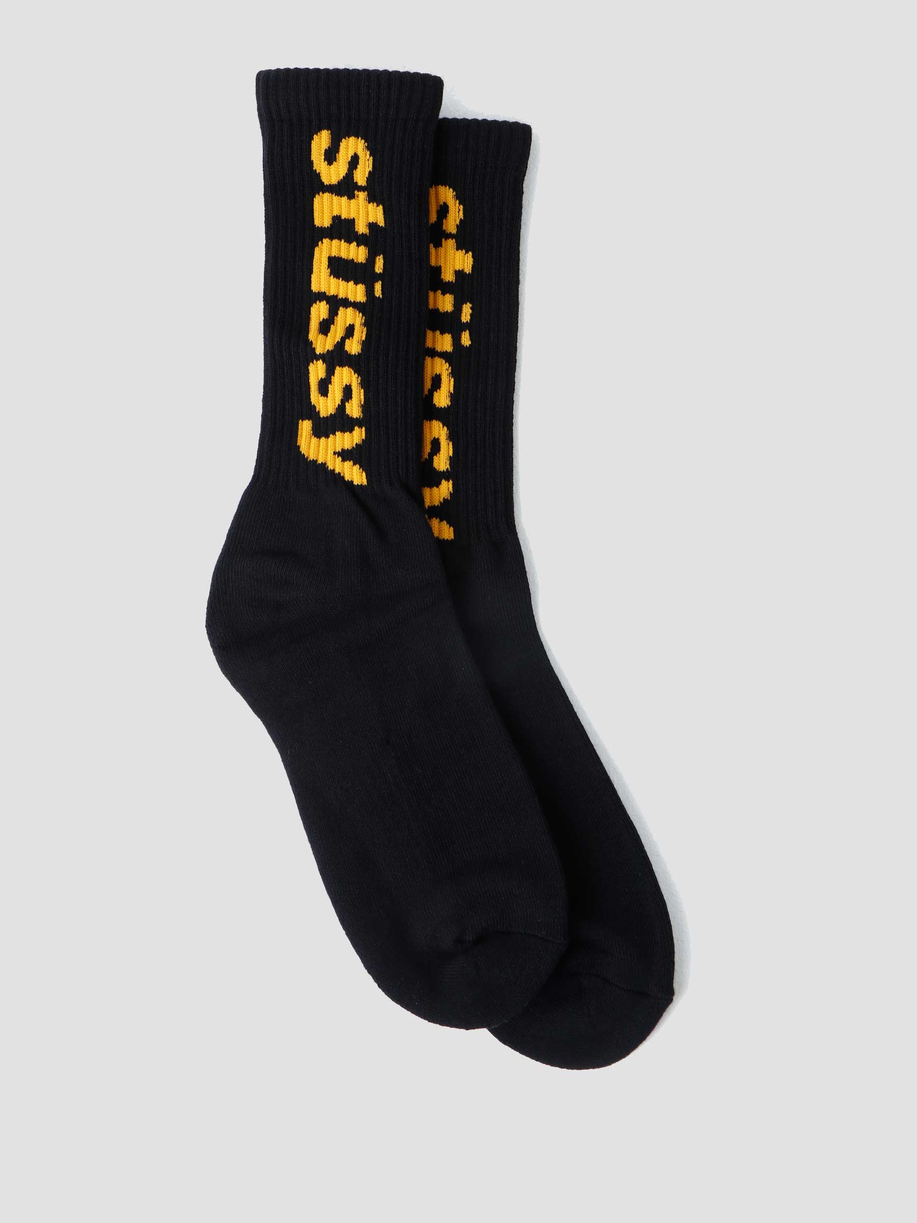 Helvetica Crewneck Socks Black Yellow 138845-1801